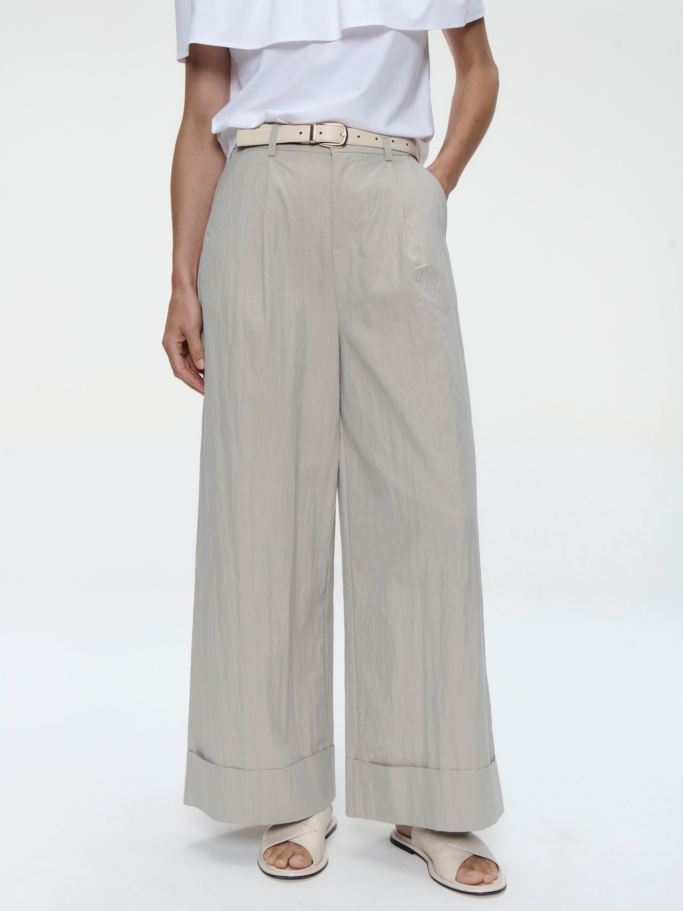 Mura Cotton Pants in Light Grey