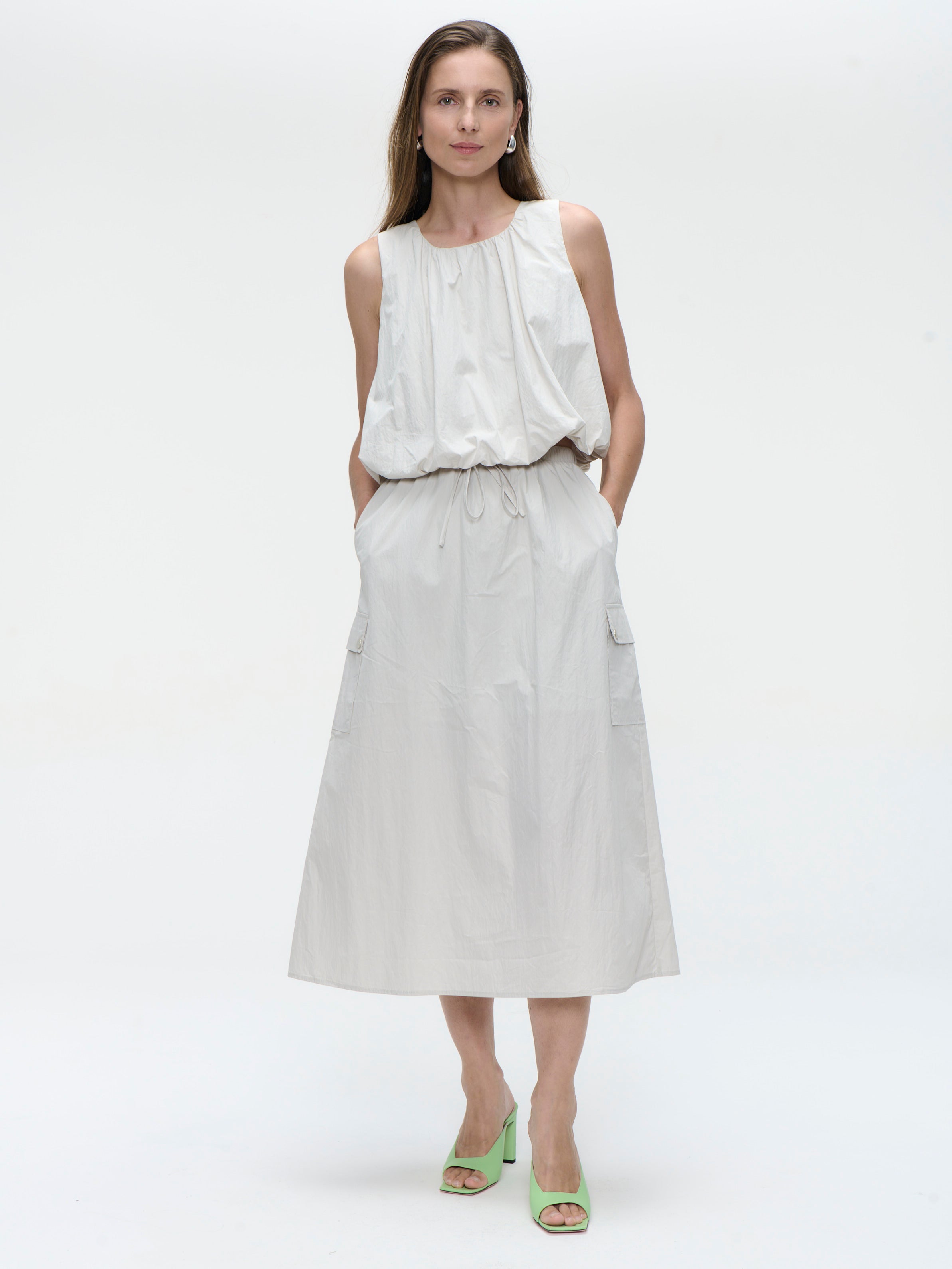 Nori Cotton Top in Light Grey