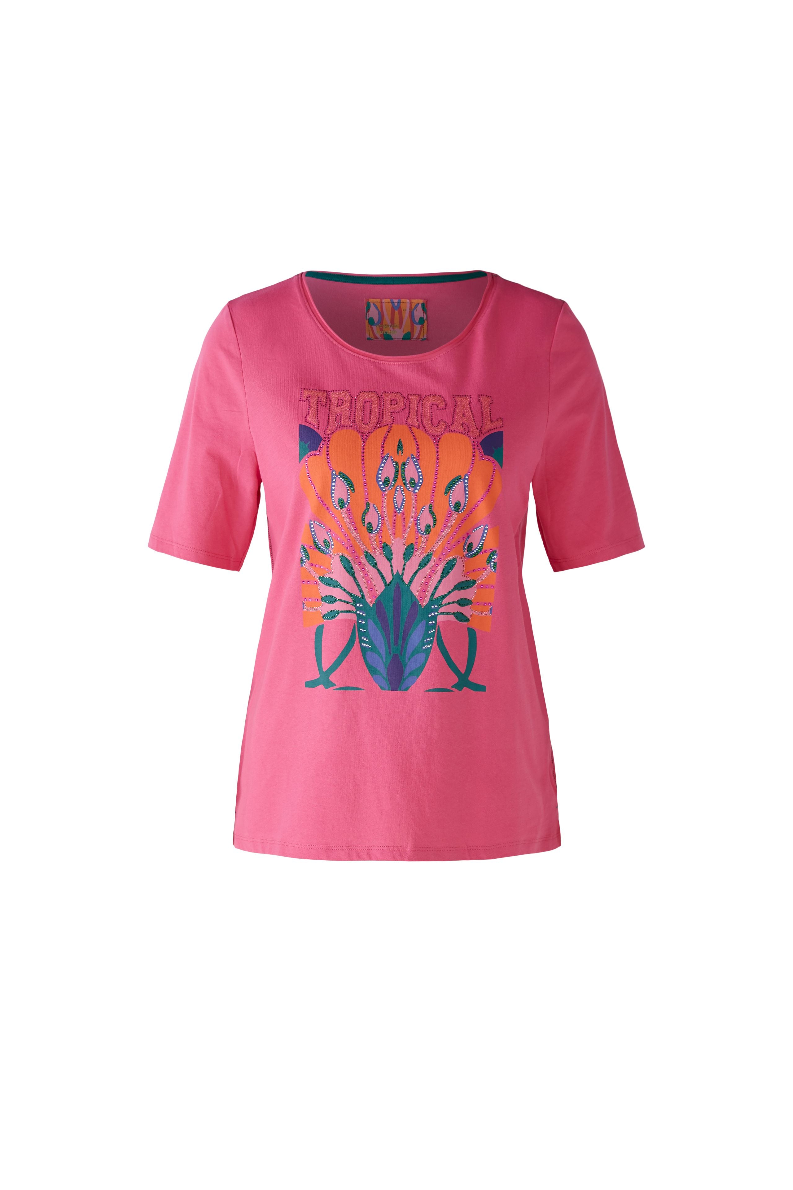 Tropical Print T-Shirt in Pink