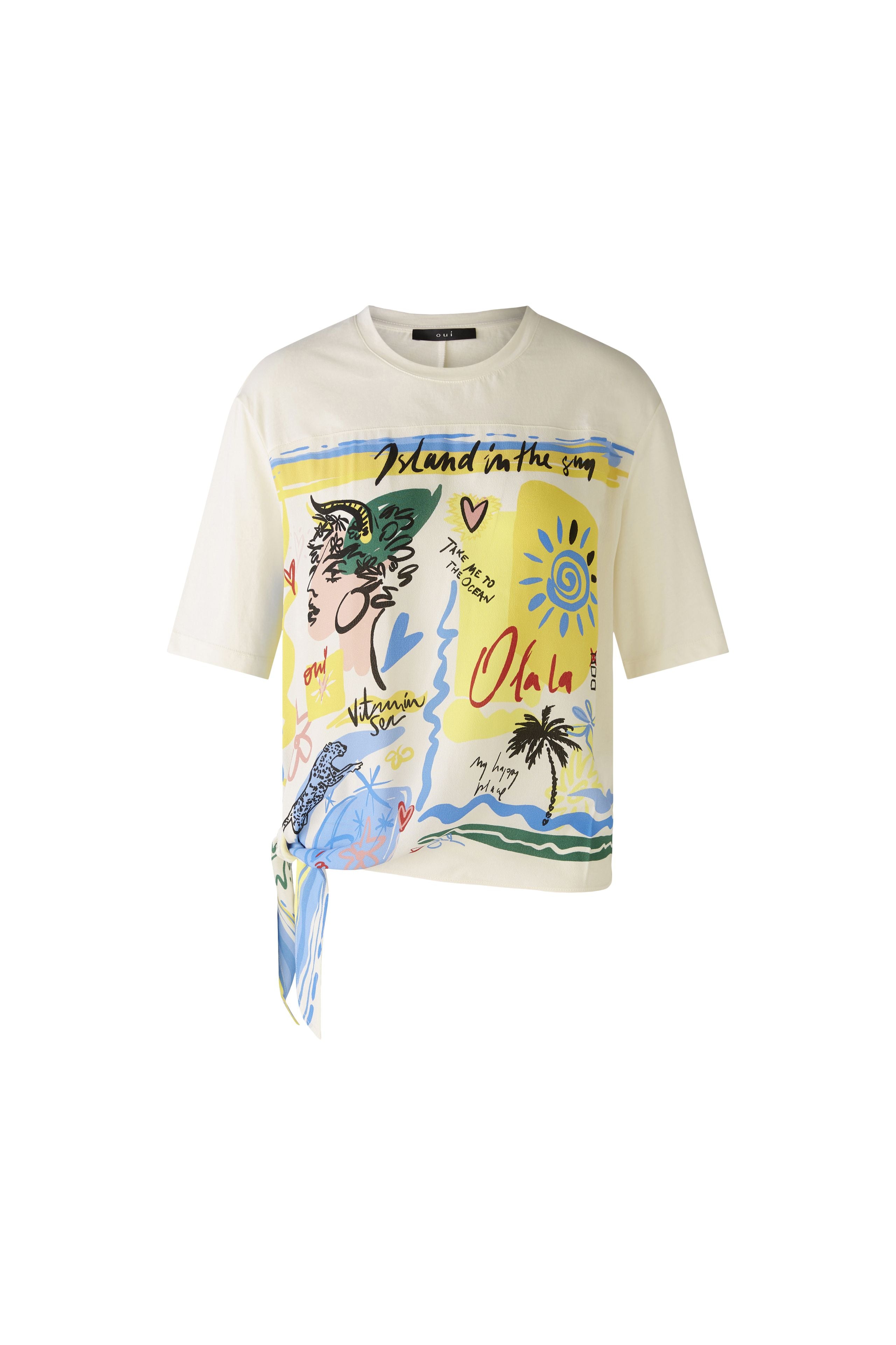 Summer Print T-Shirt in Cloud Dancer