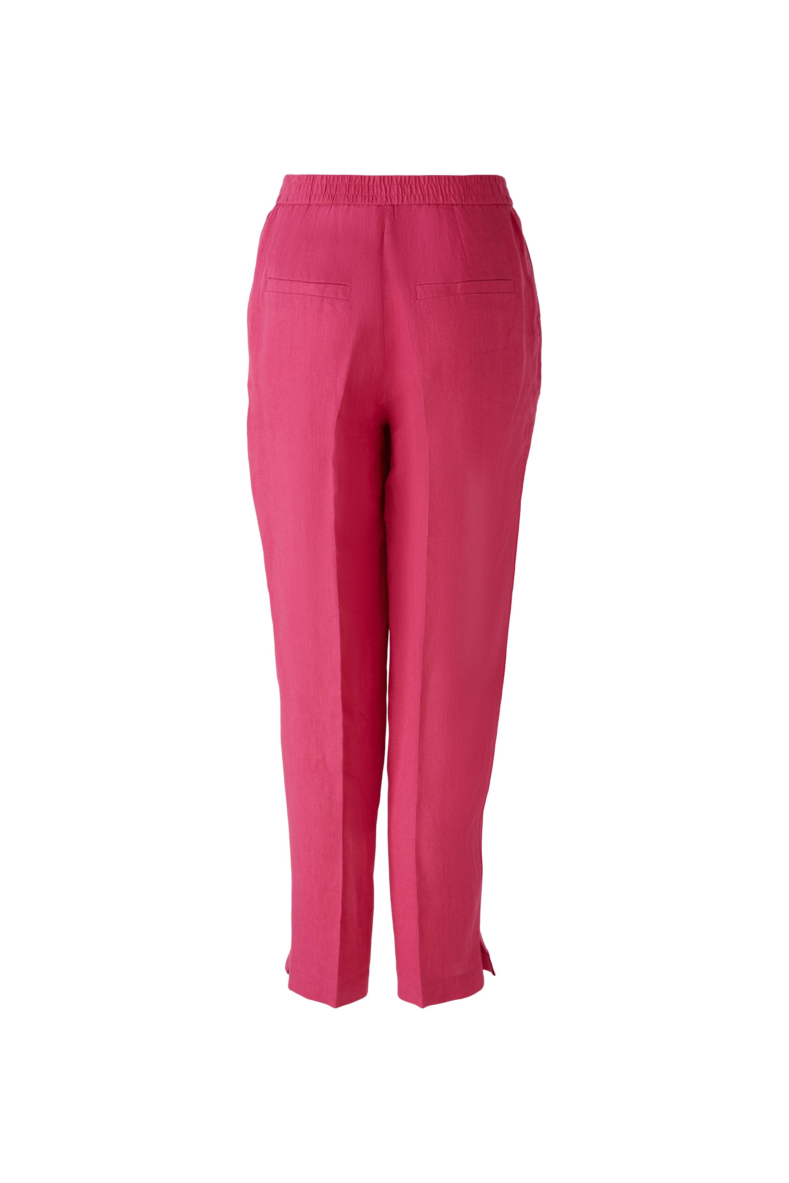Cropped Linen Trouser in Pink