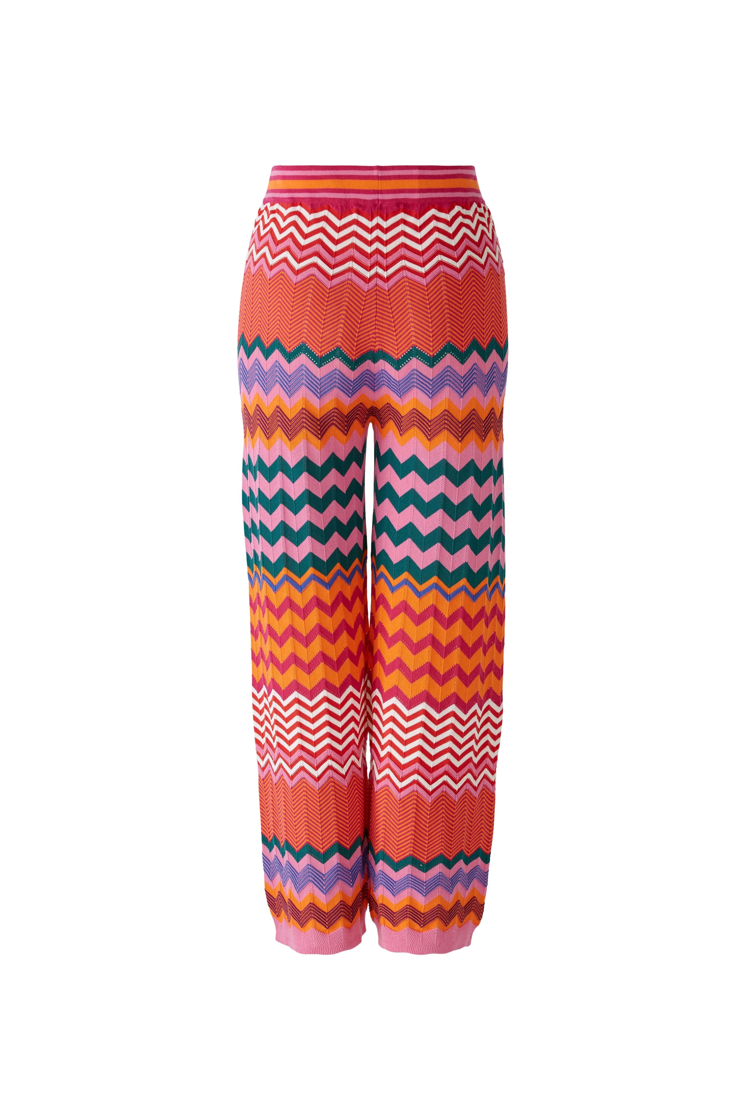 Knitted Cotton Trouser in Pink/ Orange