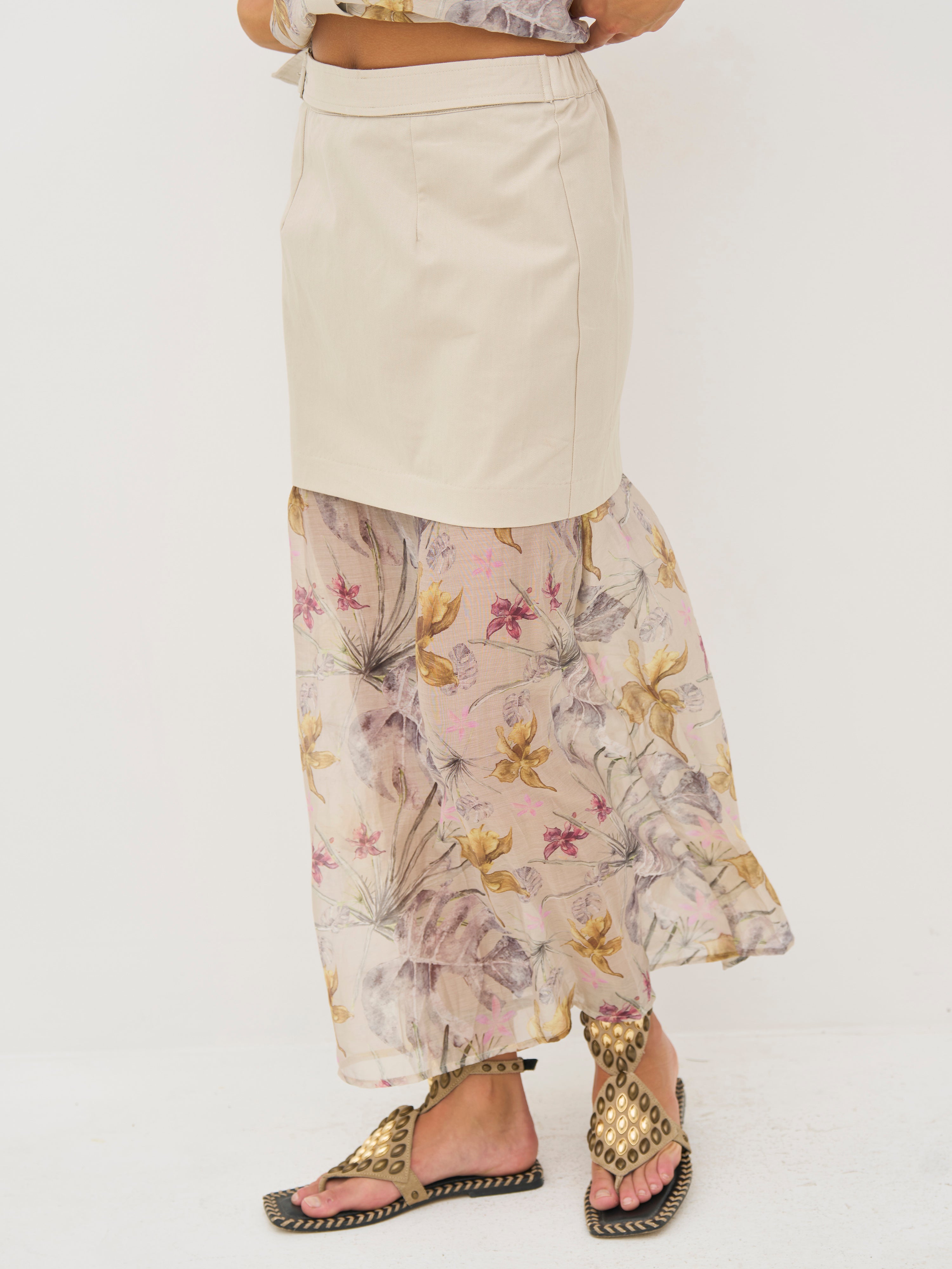 Drea Skirt in Bone mix