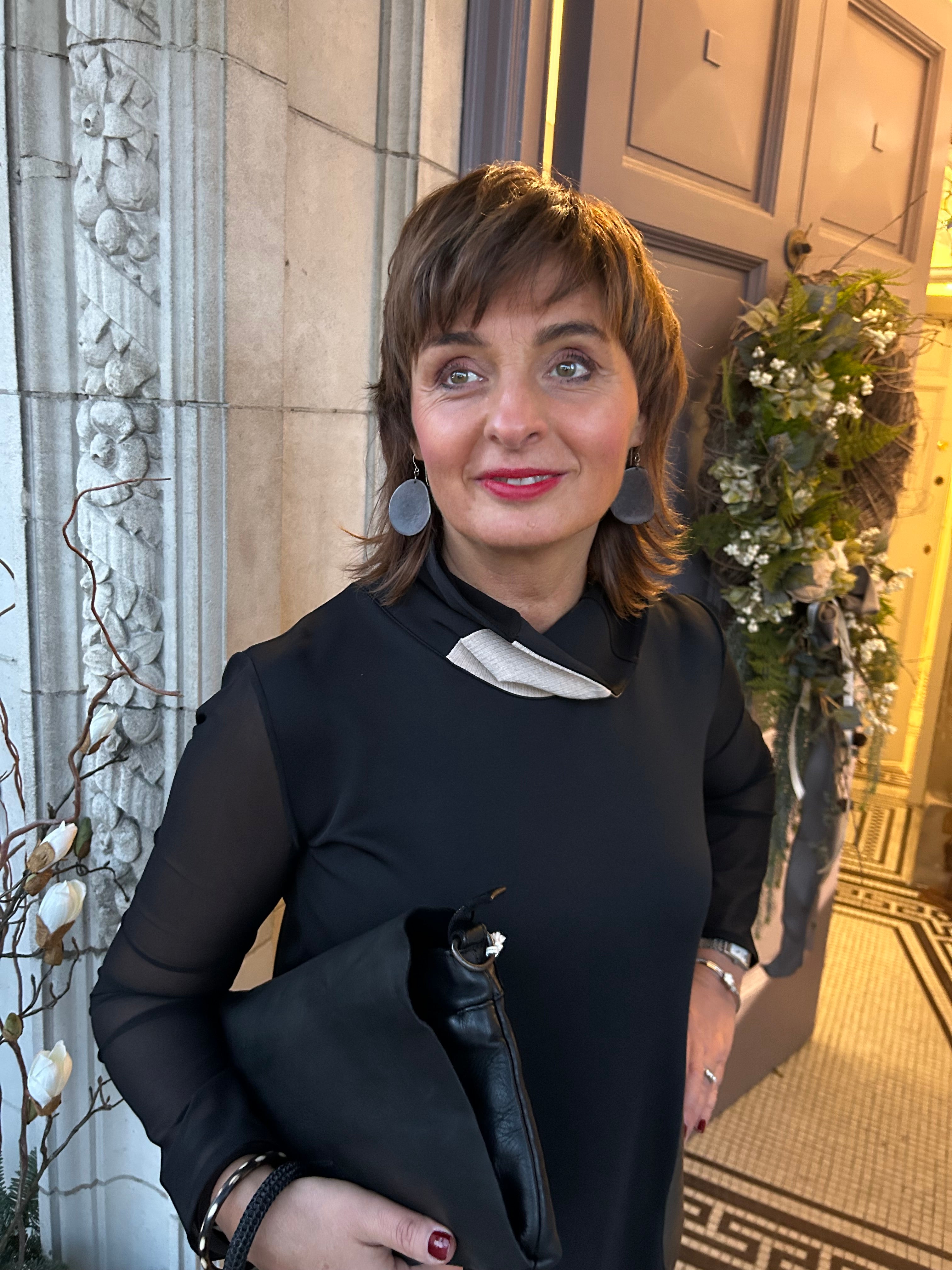 Mesh Sleeve Dress in Black