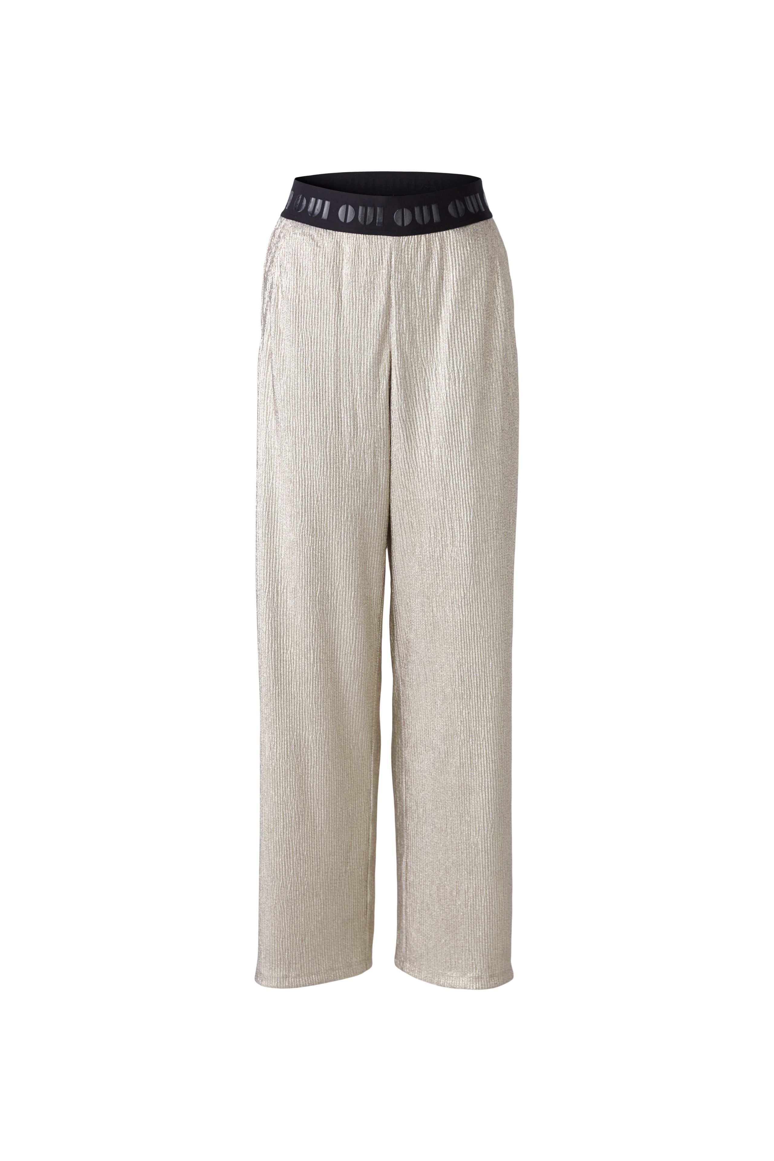 Lamé Look Trouser in Light Gold