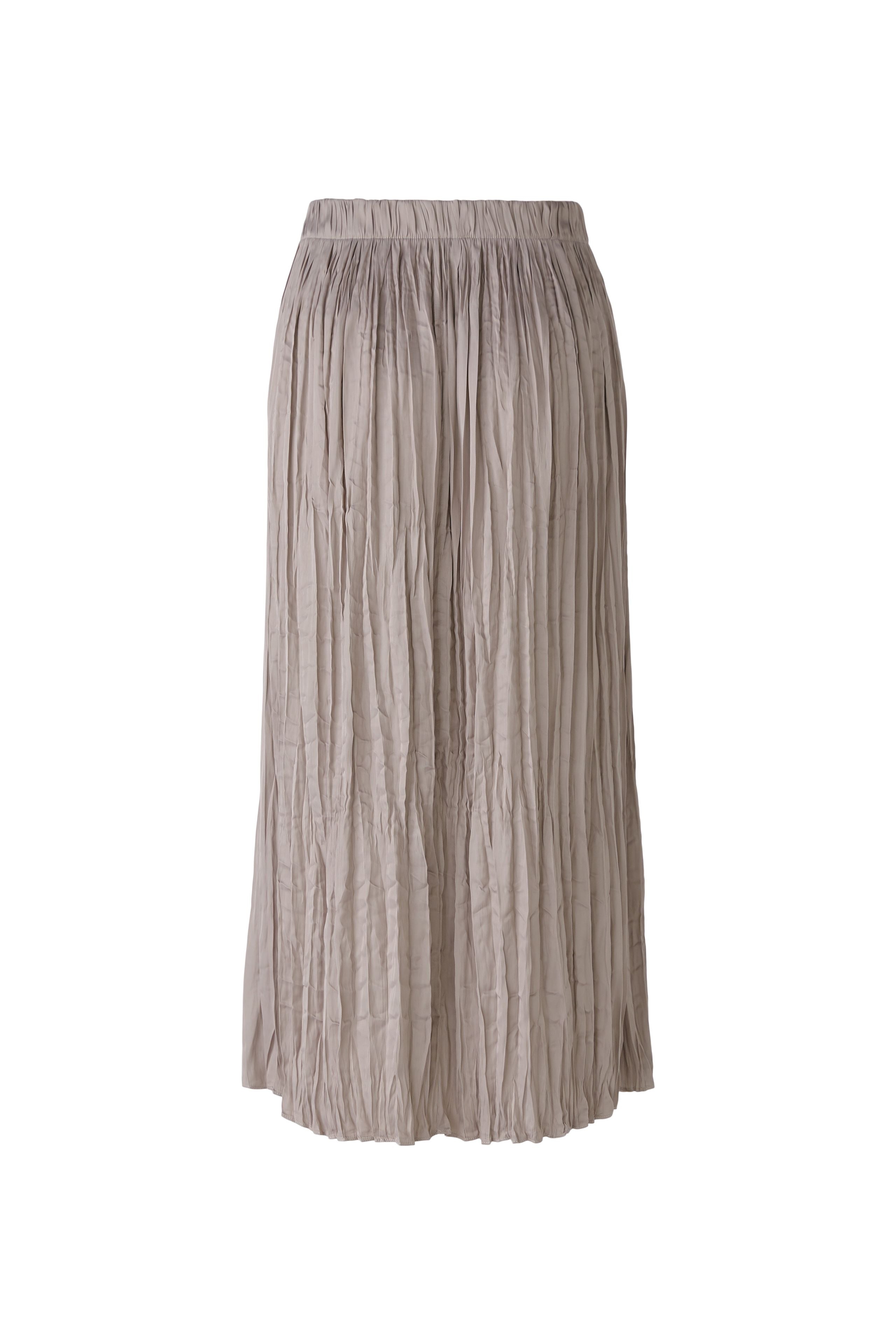 Crinkle Look Maxi Skirt in Light Stone