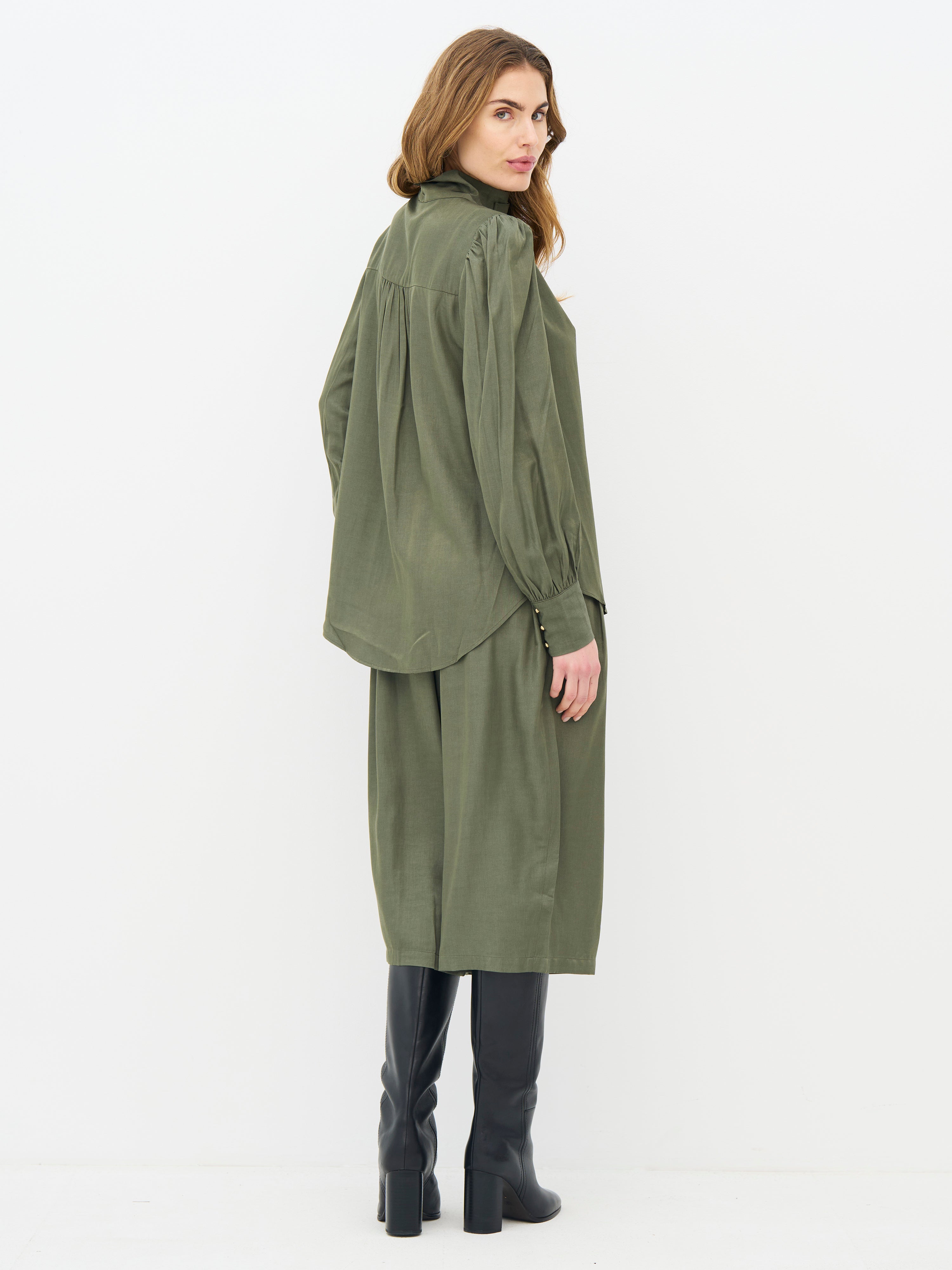Eden Culotte Trousers in Army