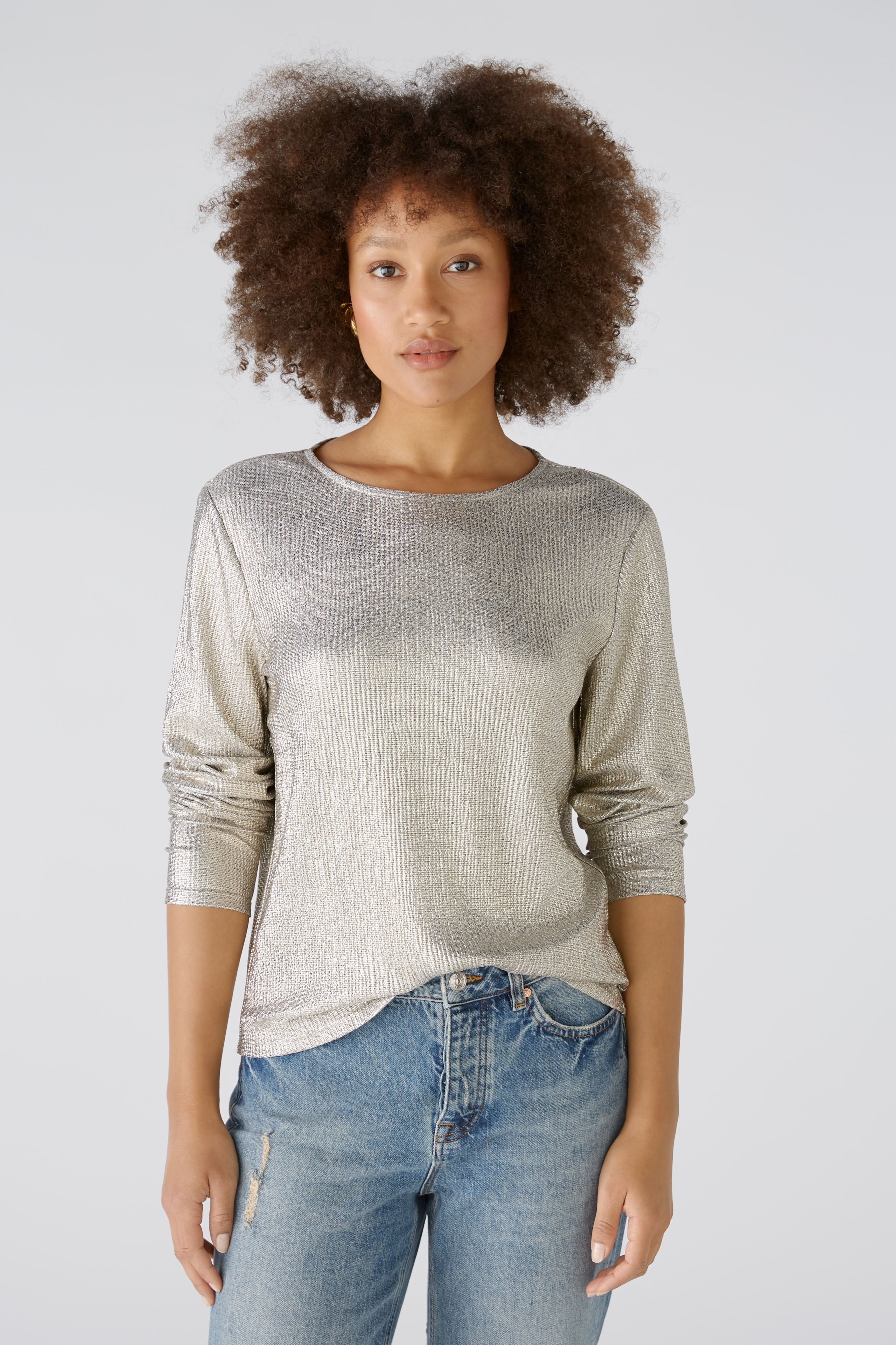 Metallic Blouse in Light Gold