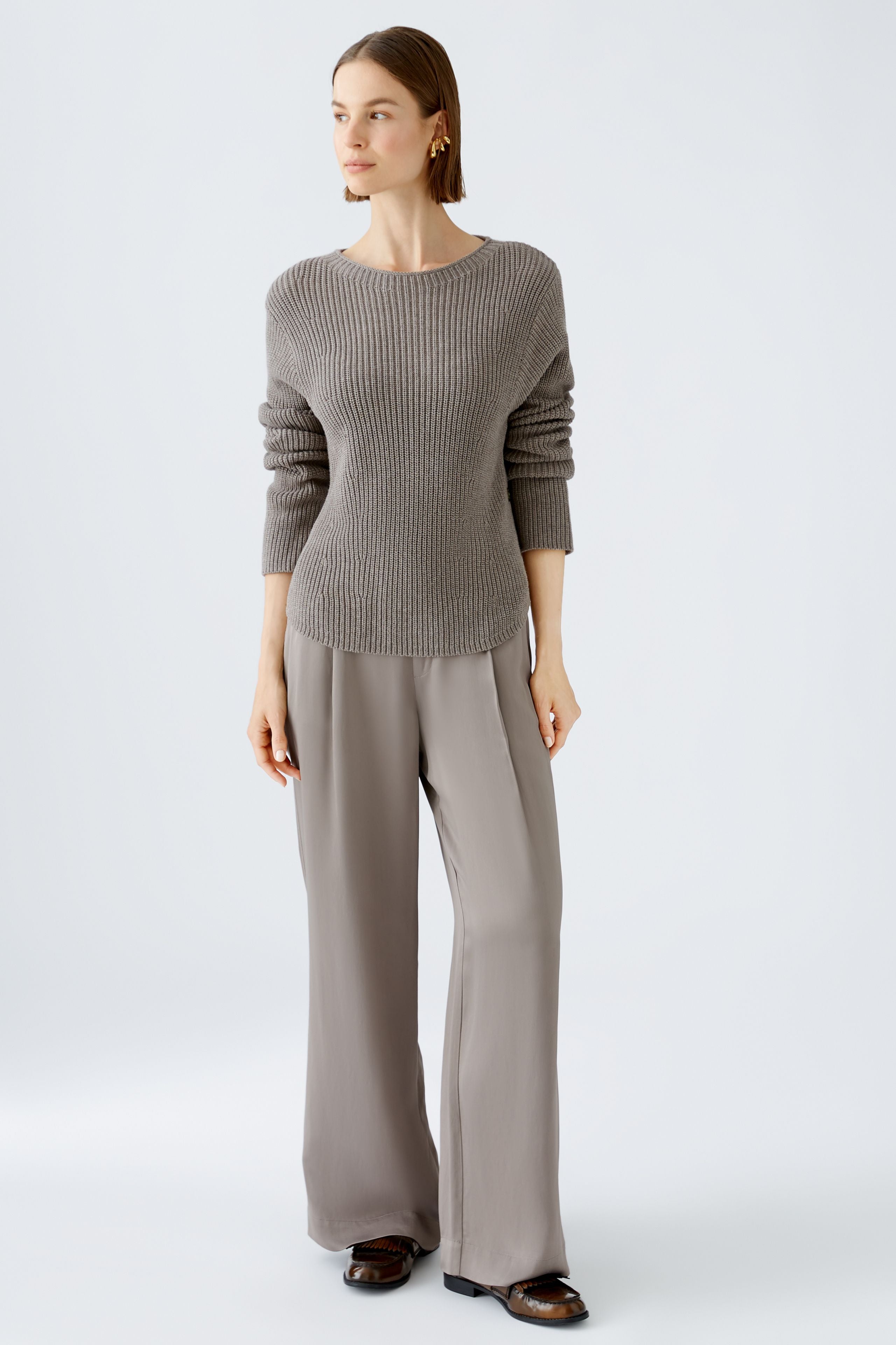 Ribbed Jumper in Smokey Taupe