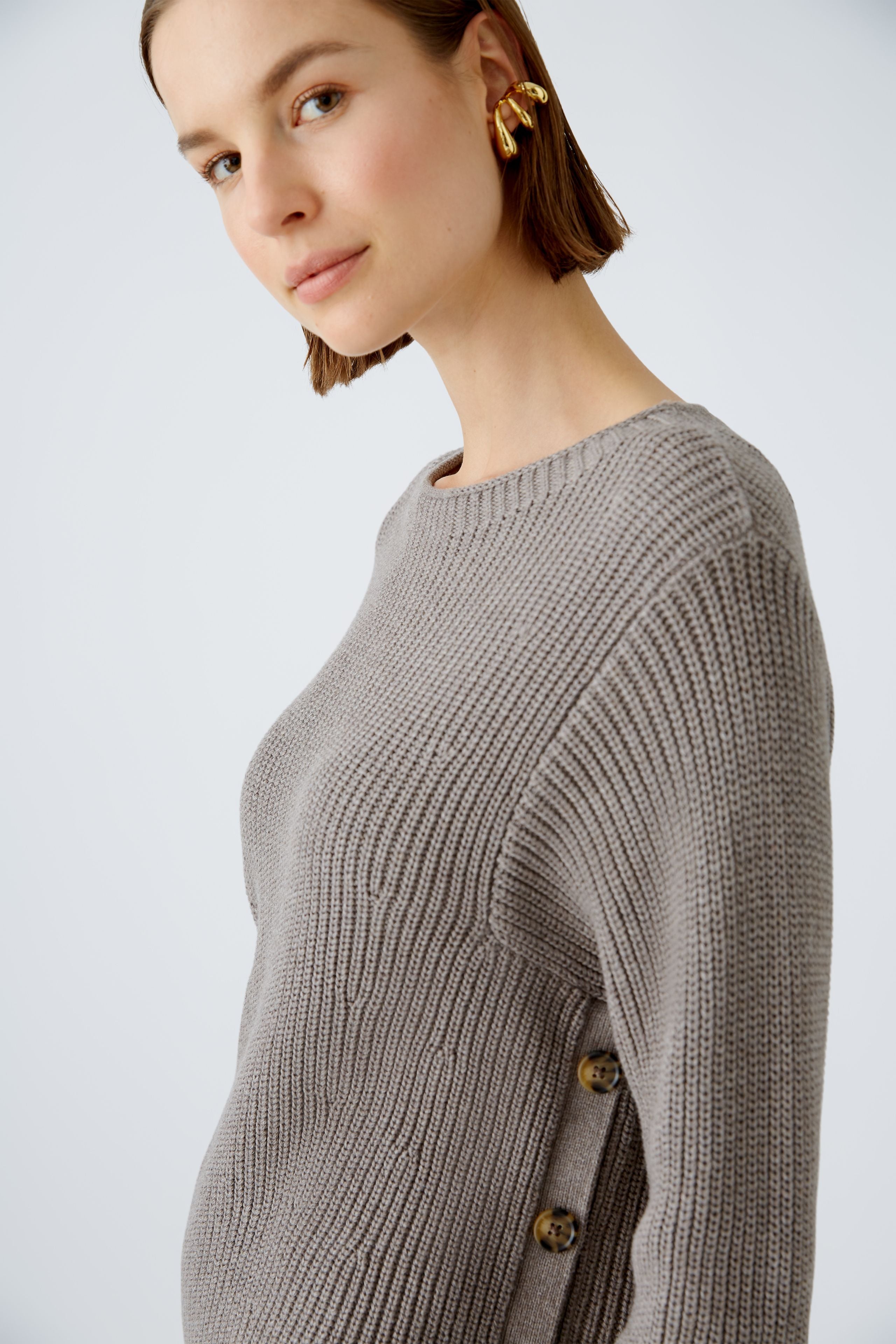 Ribbed Jumper in Smokey Taupe