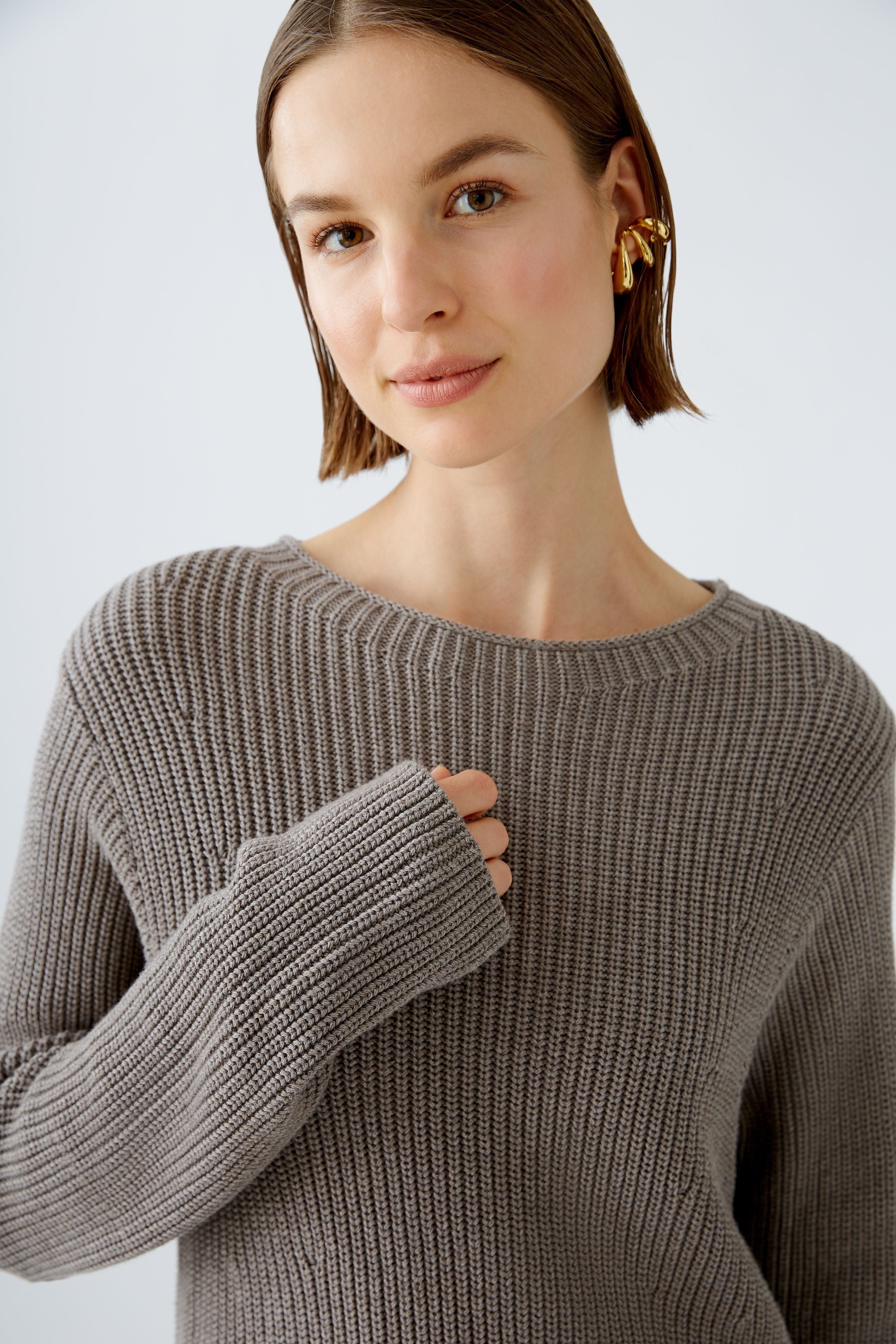 Ribbed Jumper in Smokey Taupe