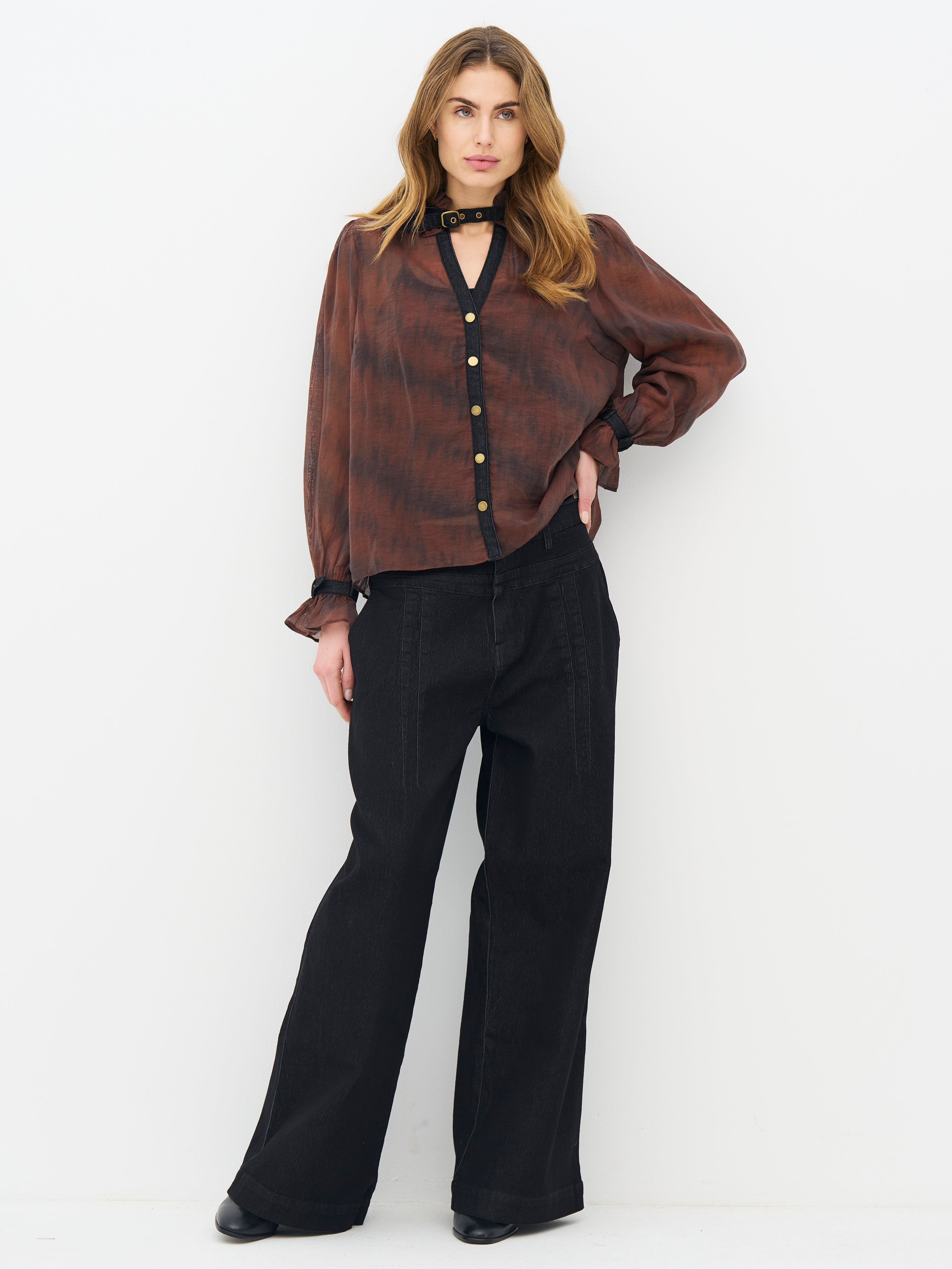 Erica Shirt in Burgundy mix