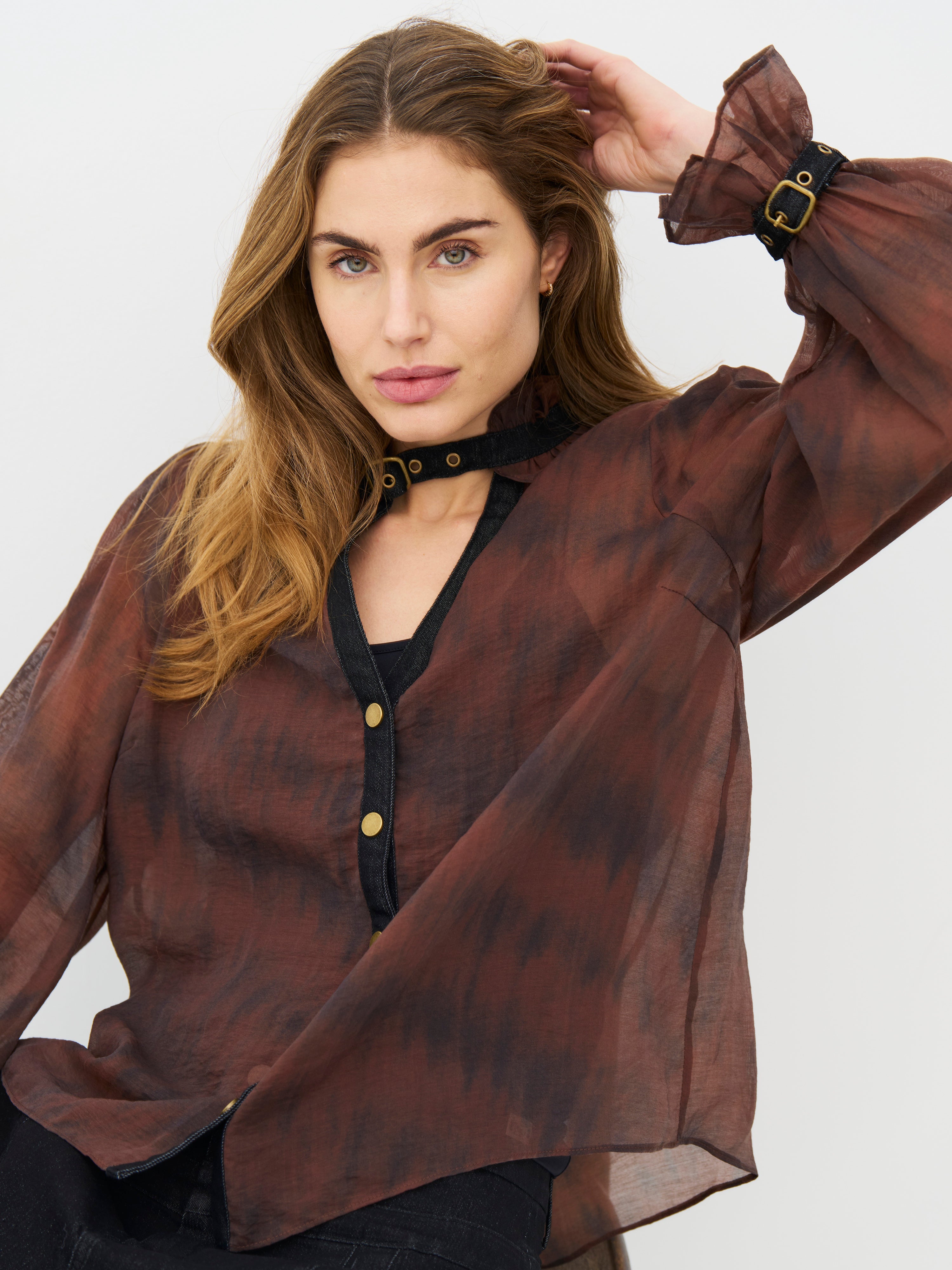 Erica Shirt in Burgundy mix
