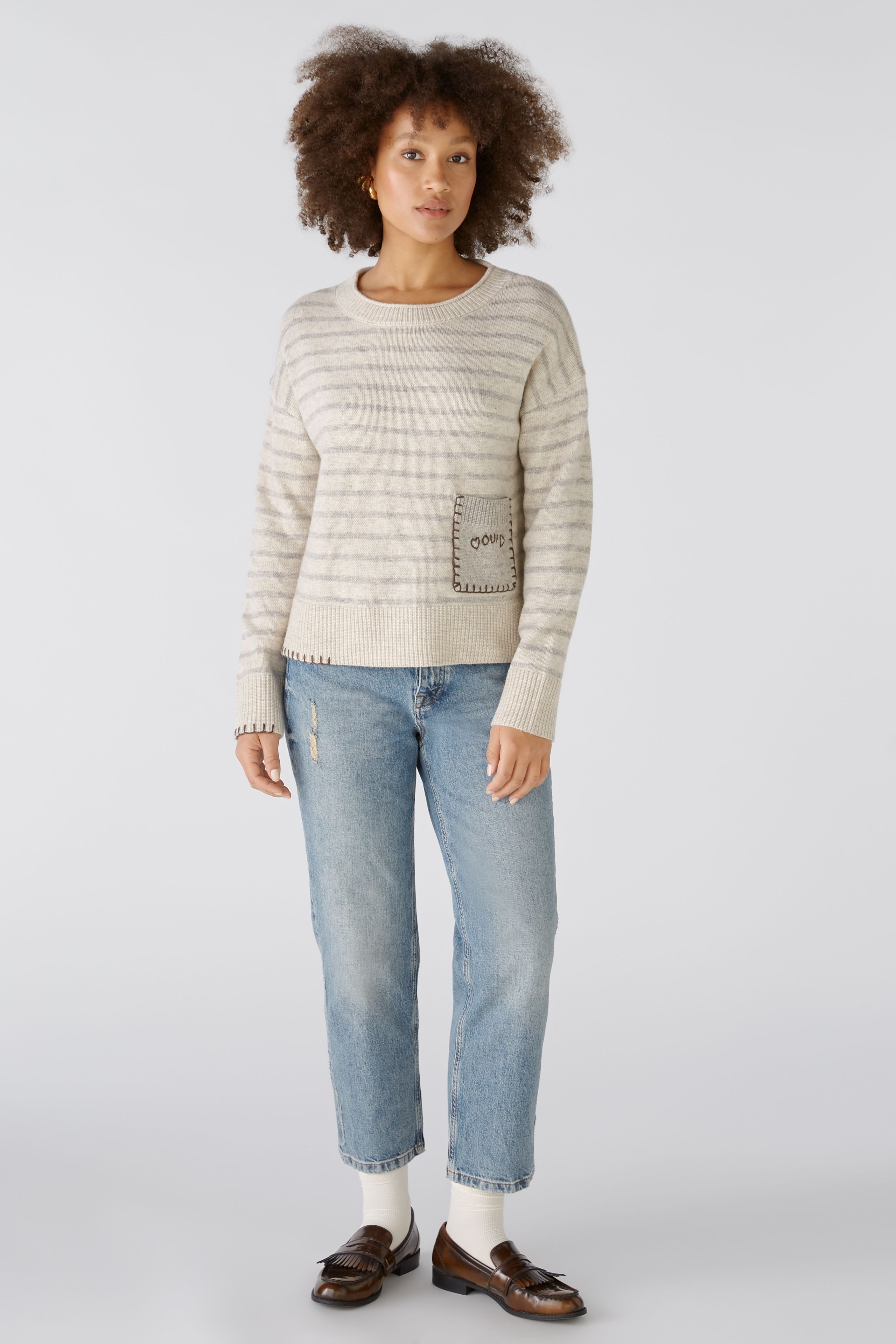 Patch Pocket Jumper in Light Stone Taupe