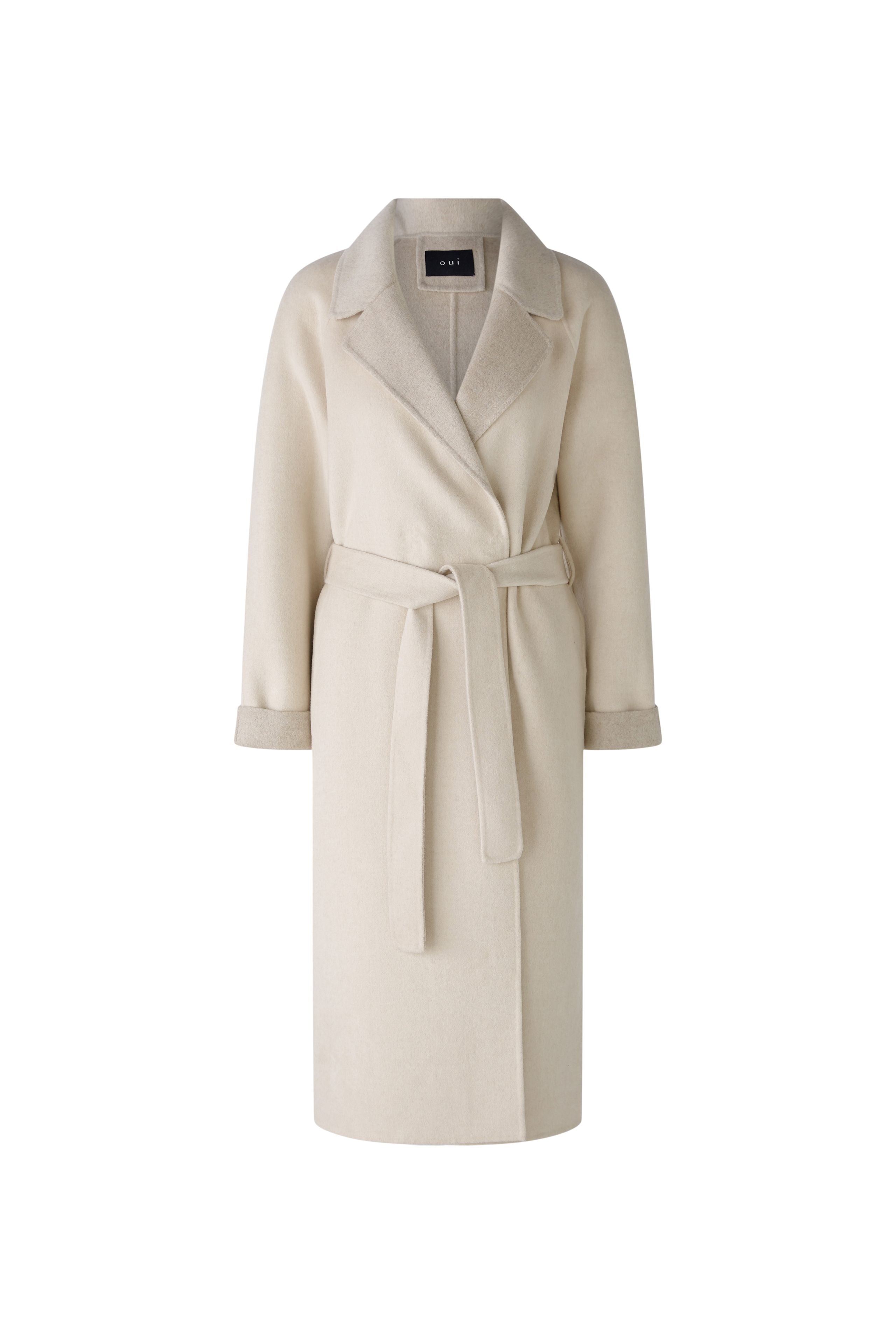 Wood Blend with Cashmere Coat in Light Stone Taupe