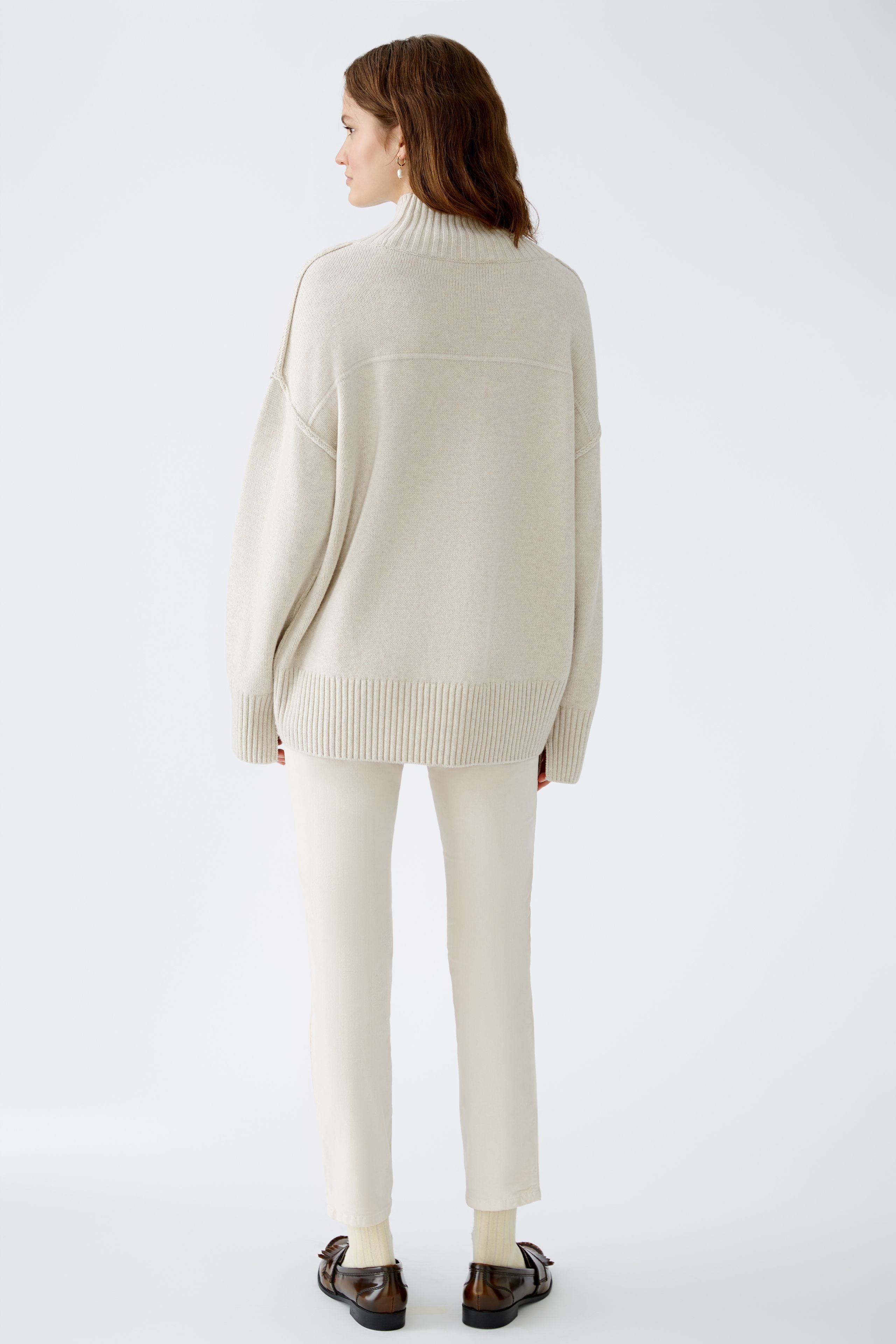 Wool Blend Pullover in Beige Melange