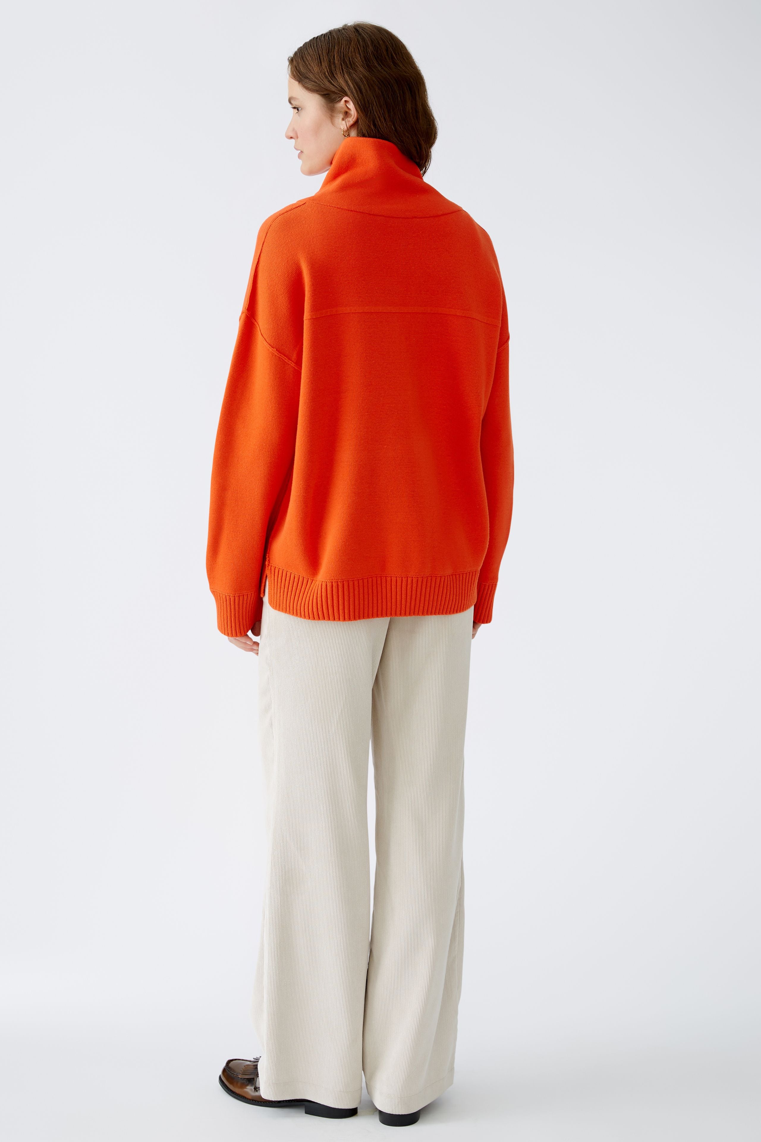 Cotton Blend Pullover in Cherry Tomato