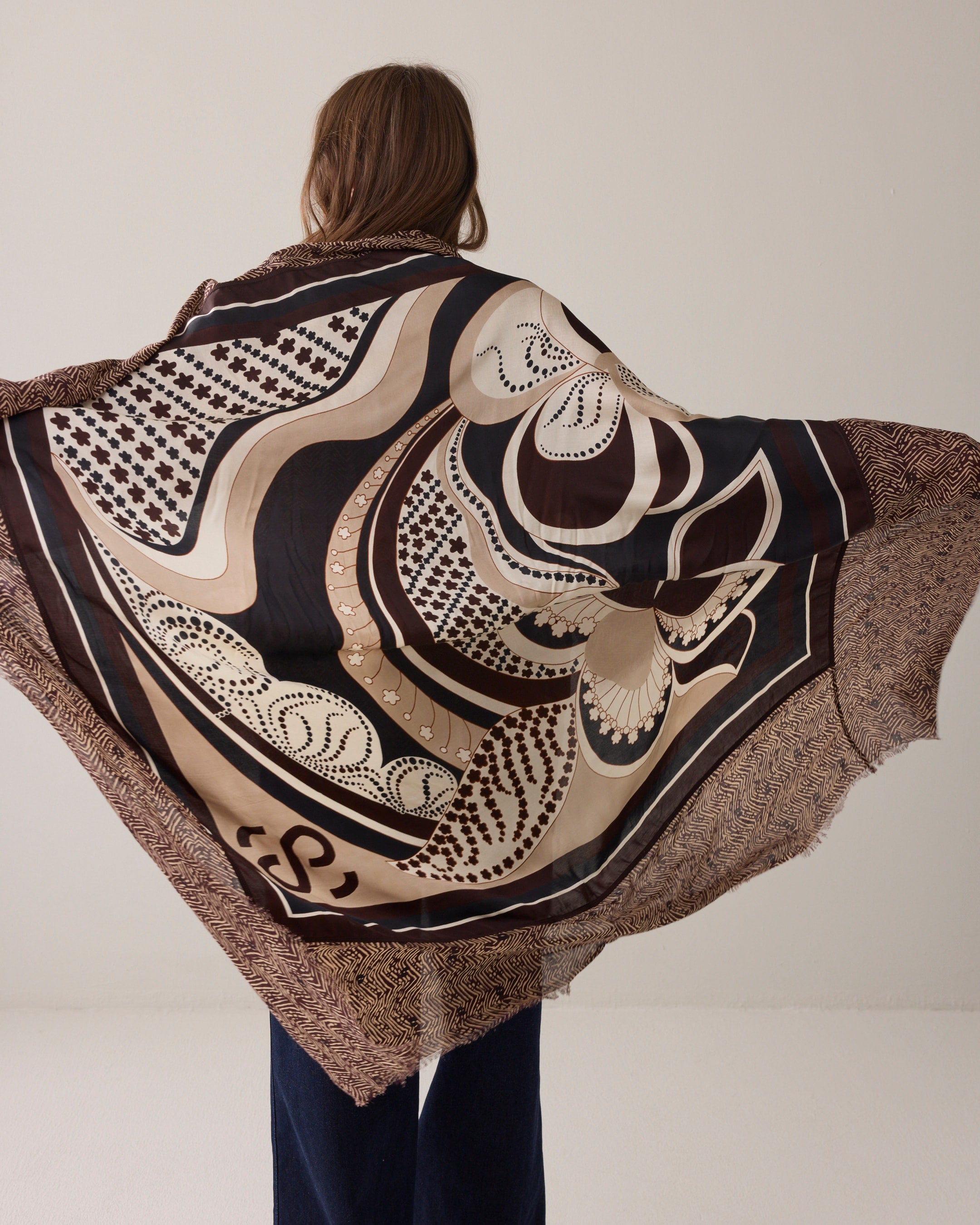 Zebra Print Scarf in Dark Chocolate