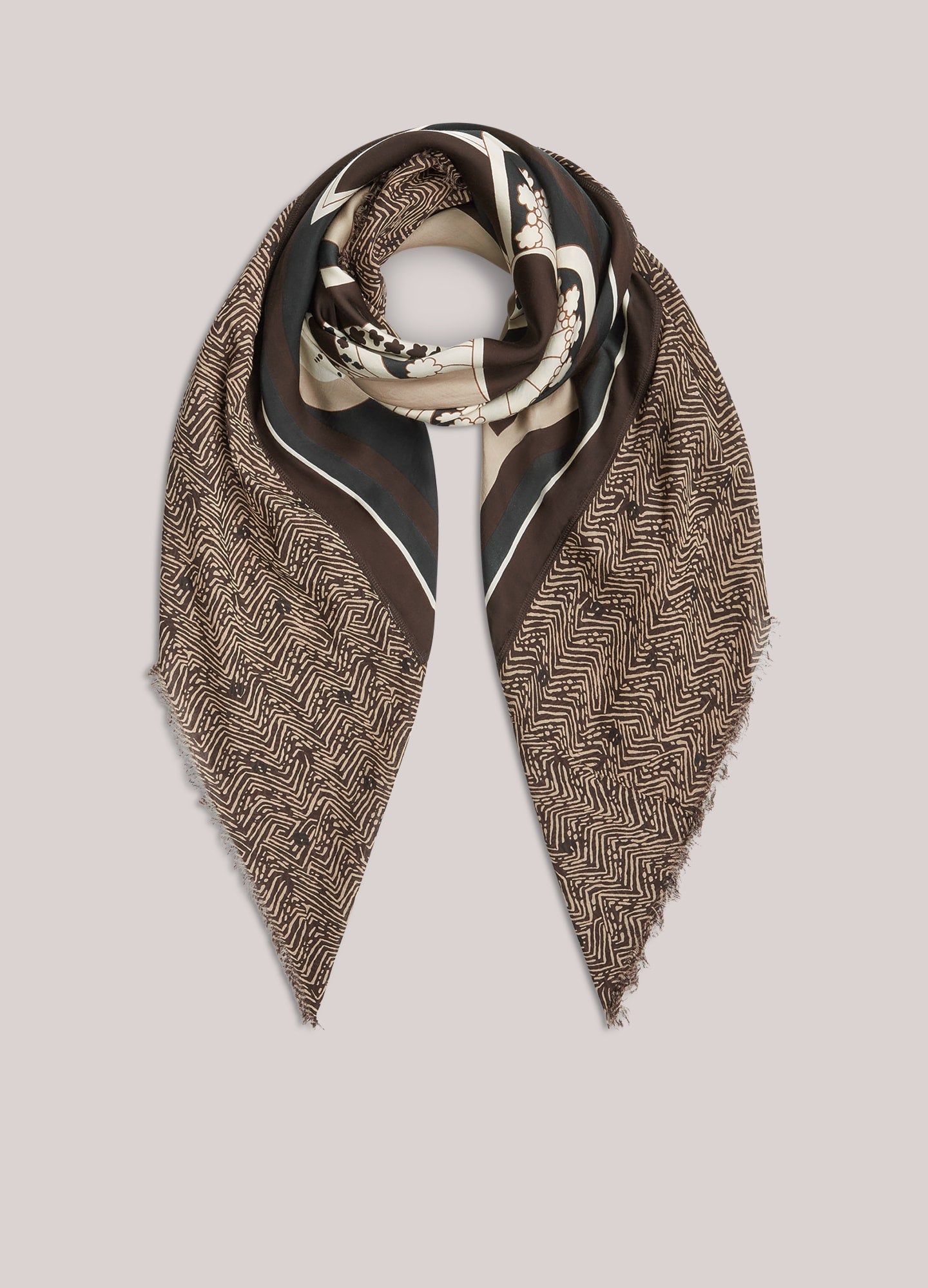 Zebra Print Scarf in Dark Chocolate