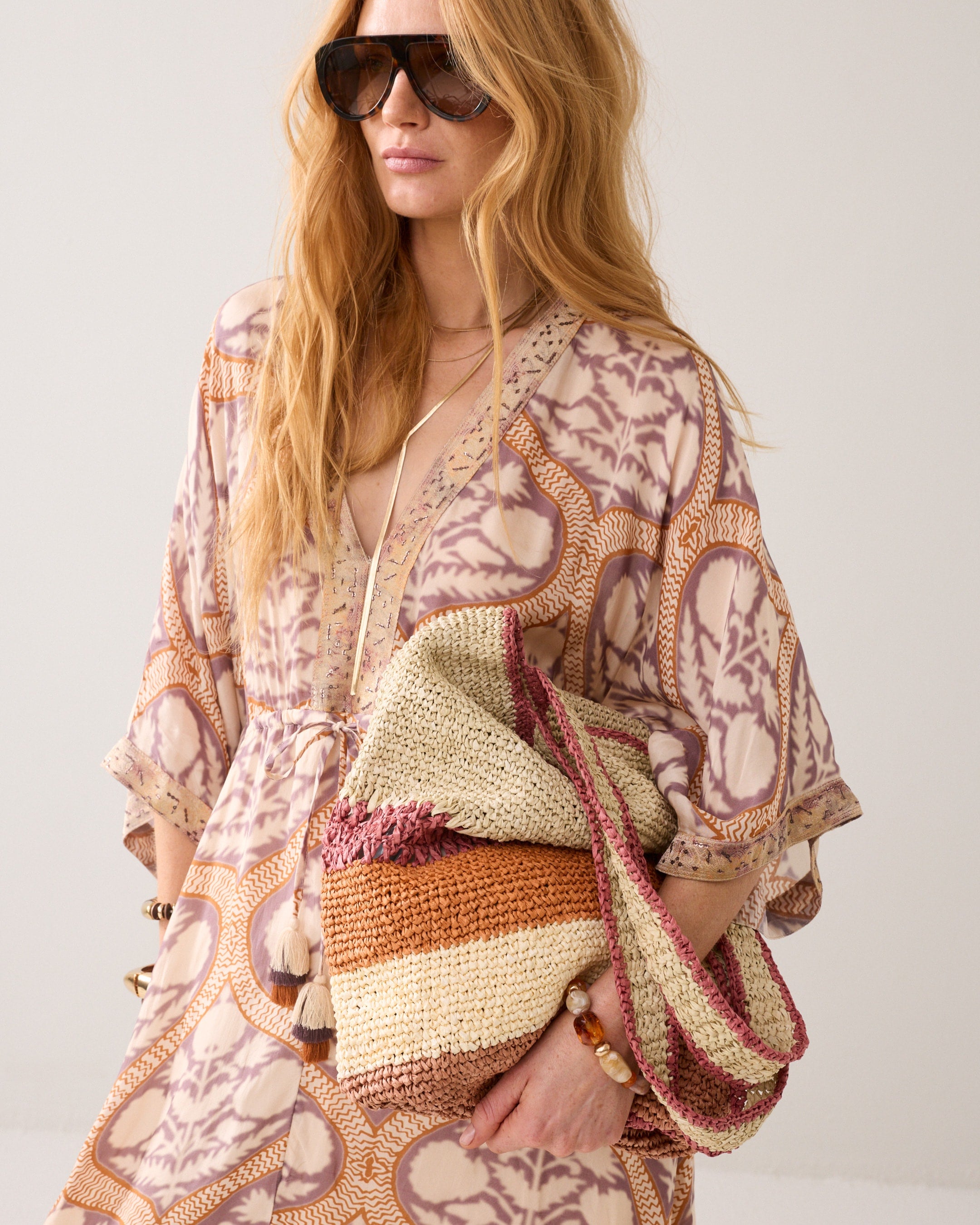 Raffia Beach Bag in Multicolour