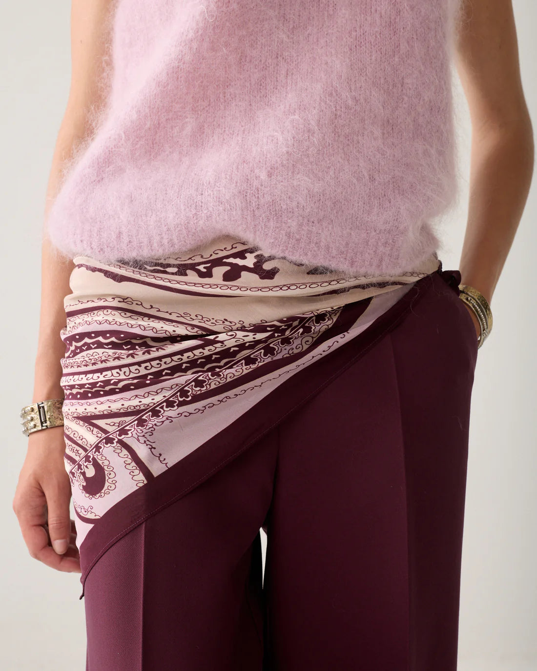 Satin Paisley Scarf in Multicolour