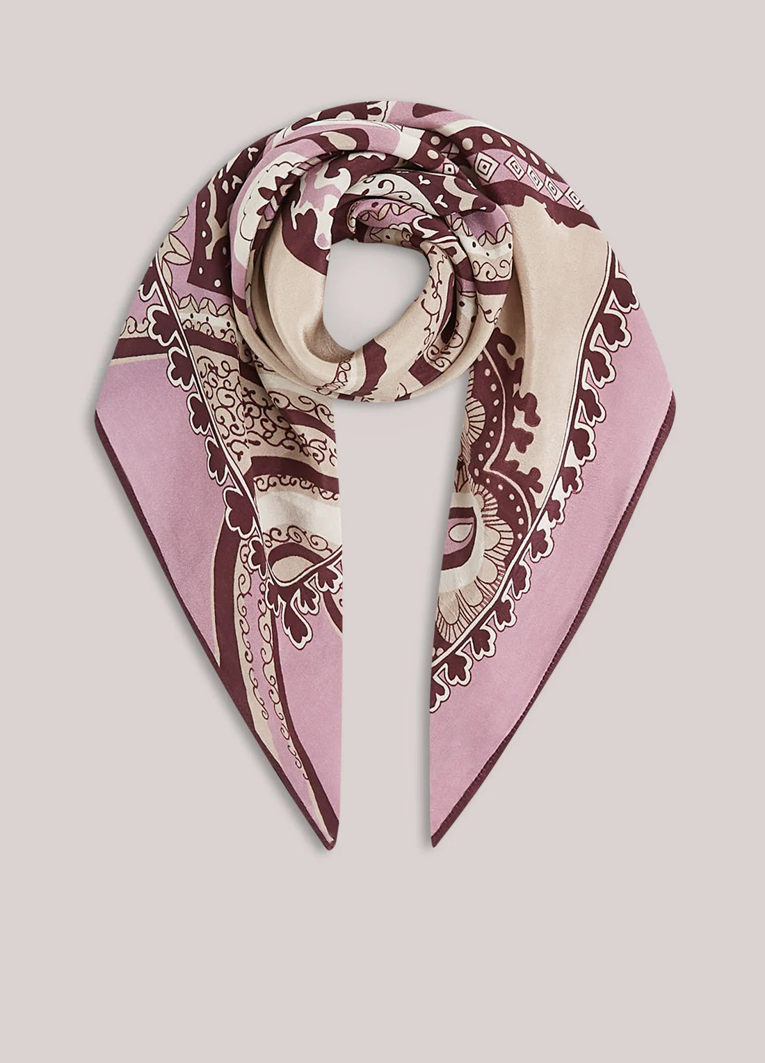 Satin Paisley Scarf in Multicolour
