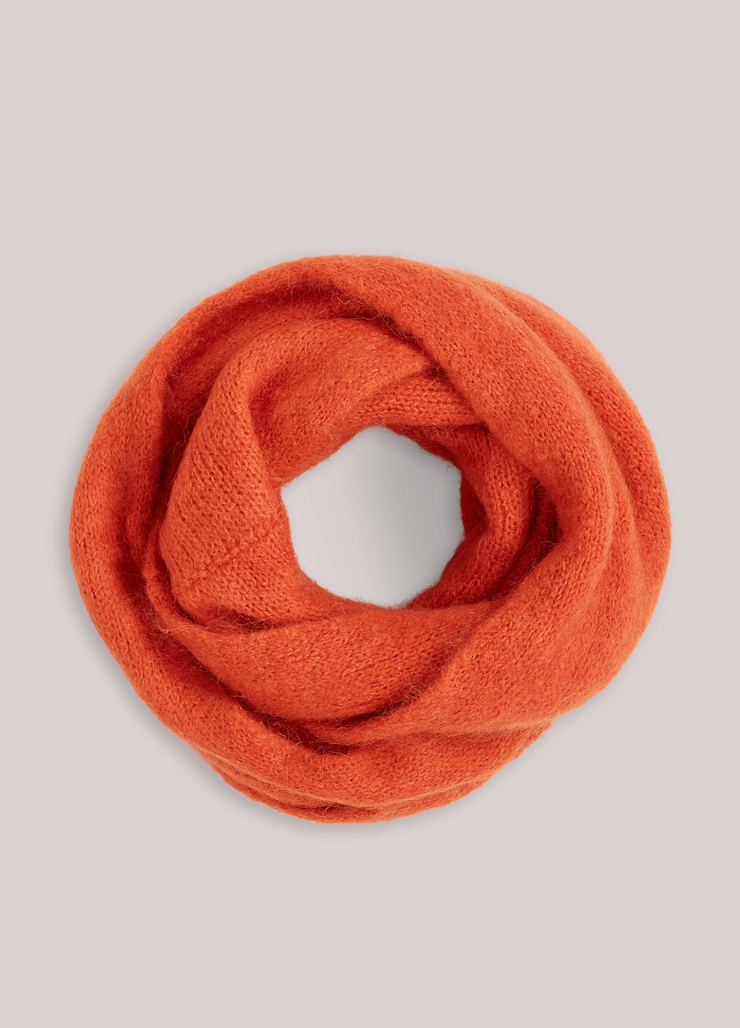 Tube Scarf Mohair Wool Blend Knit in Goji Berry
