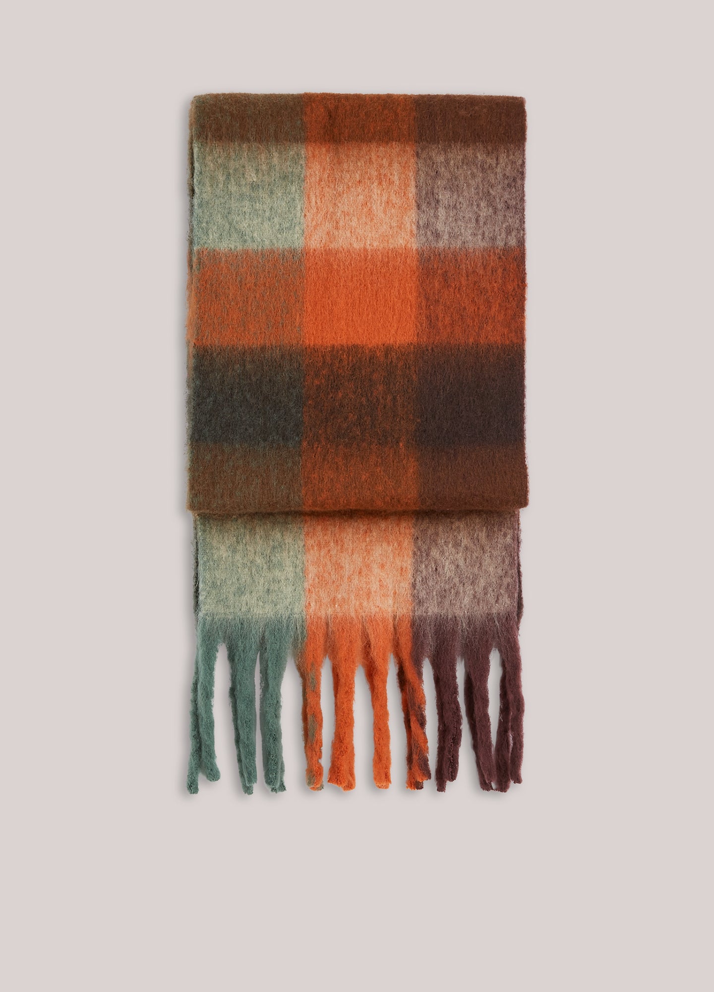 Brushed Check Scarf in Multicolour