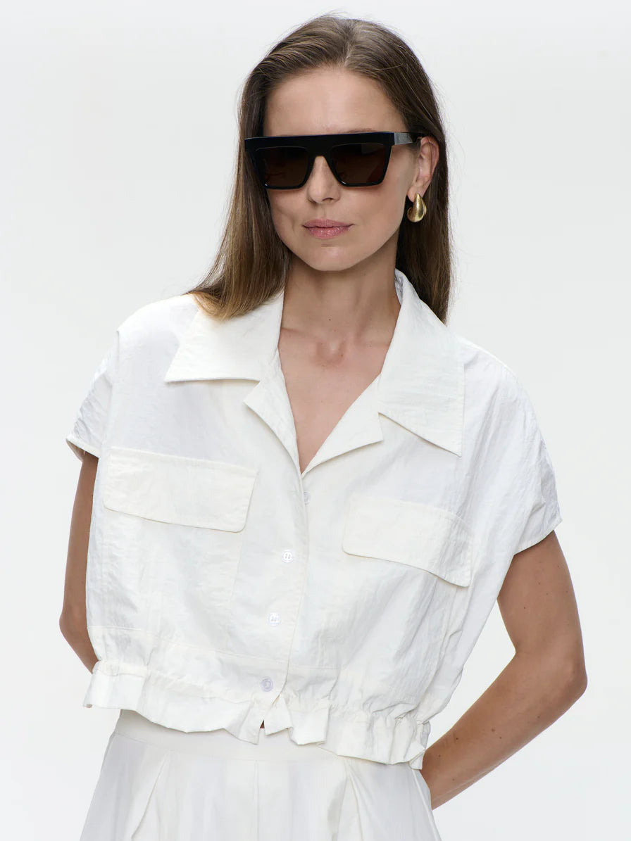 Chiko Taffeta Jacket in Off White
