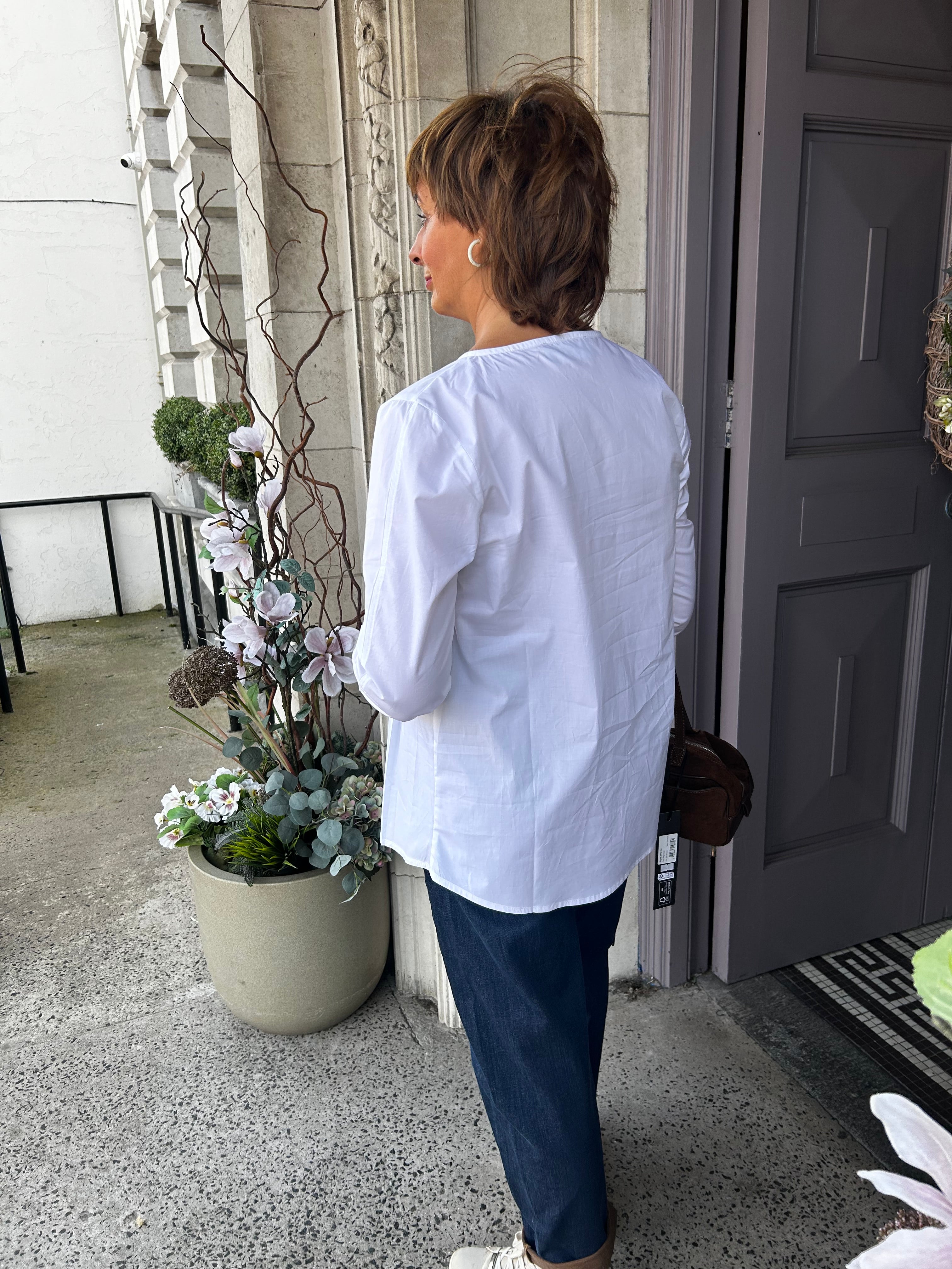Pleat Detail Shirt in White