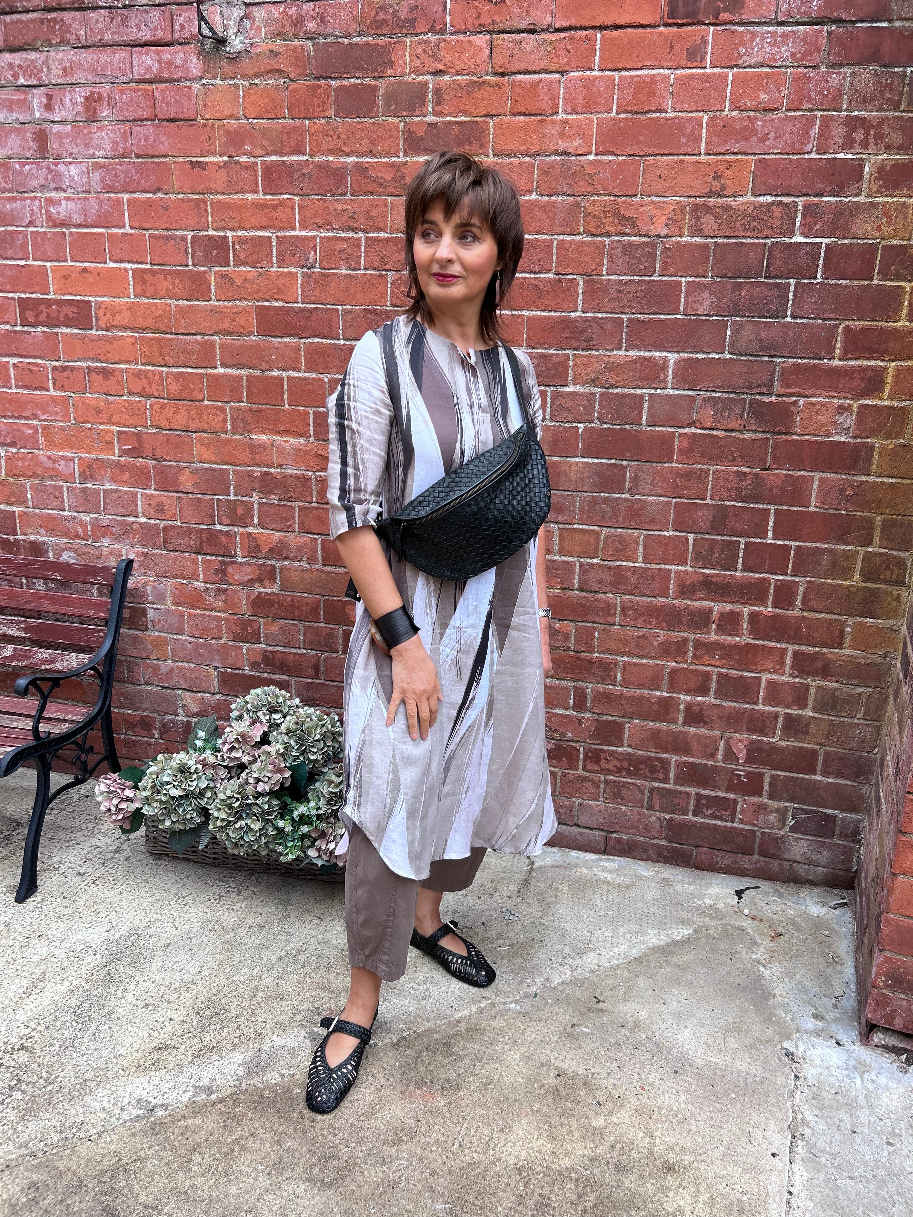 Neutral Print Dress in Sand