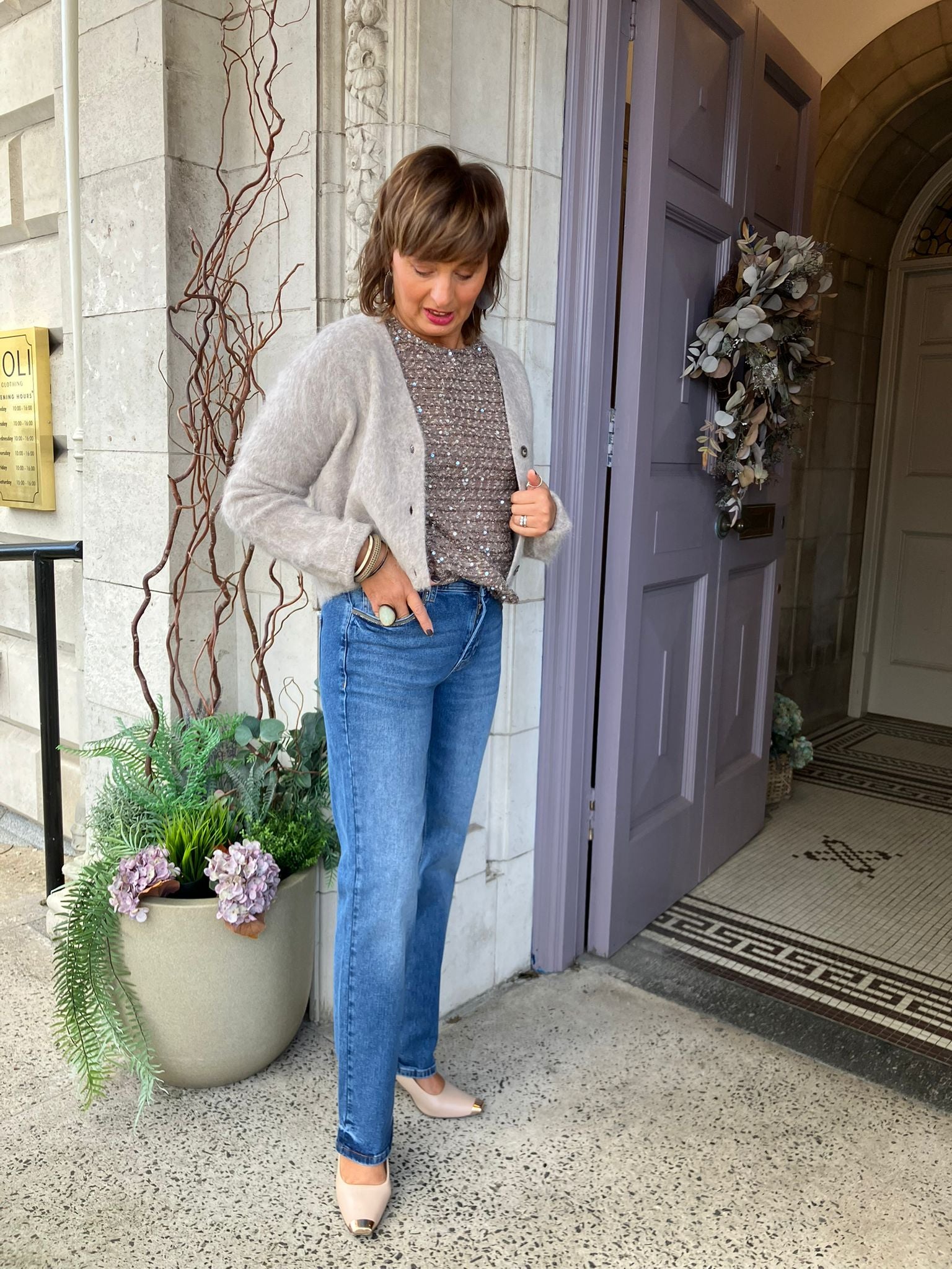 Fay Straight Leg Jeans in Medium Blue