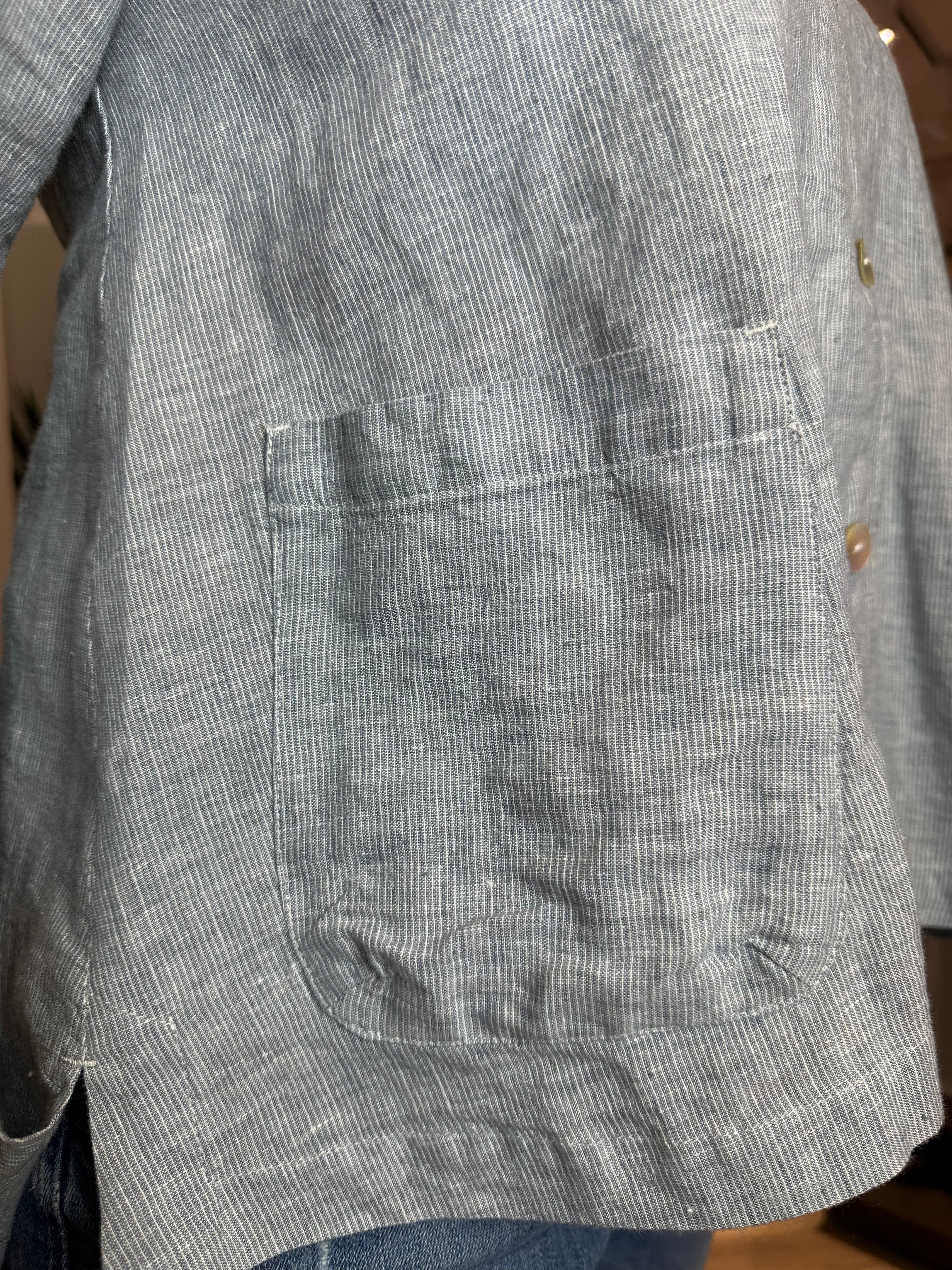 Jacket with Pockets in Smoke Blue