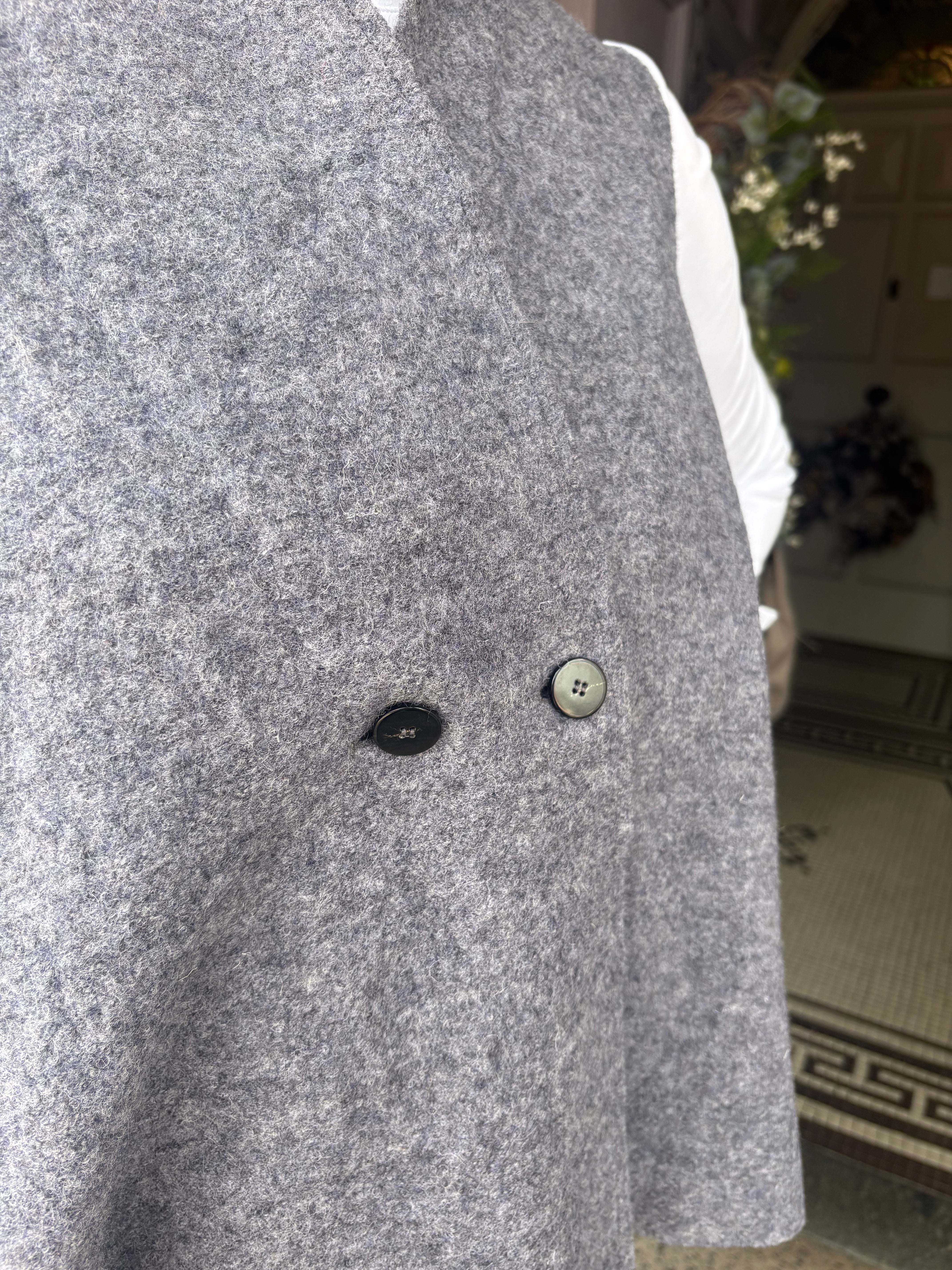 Wool Boiled Vest in Steel