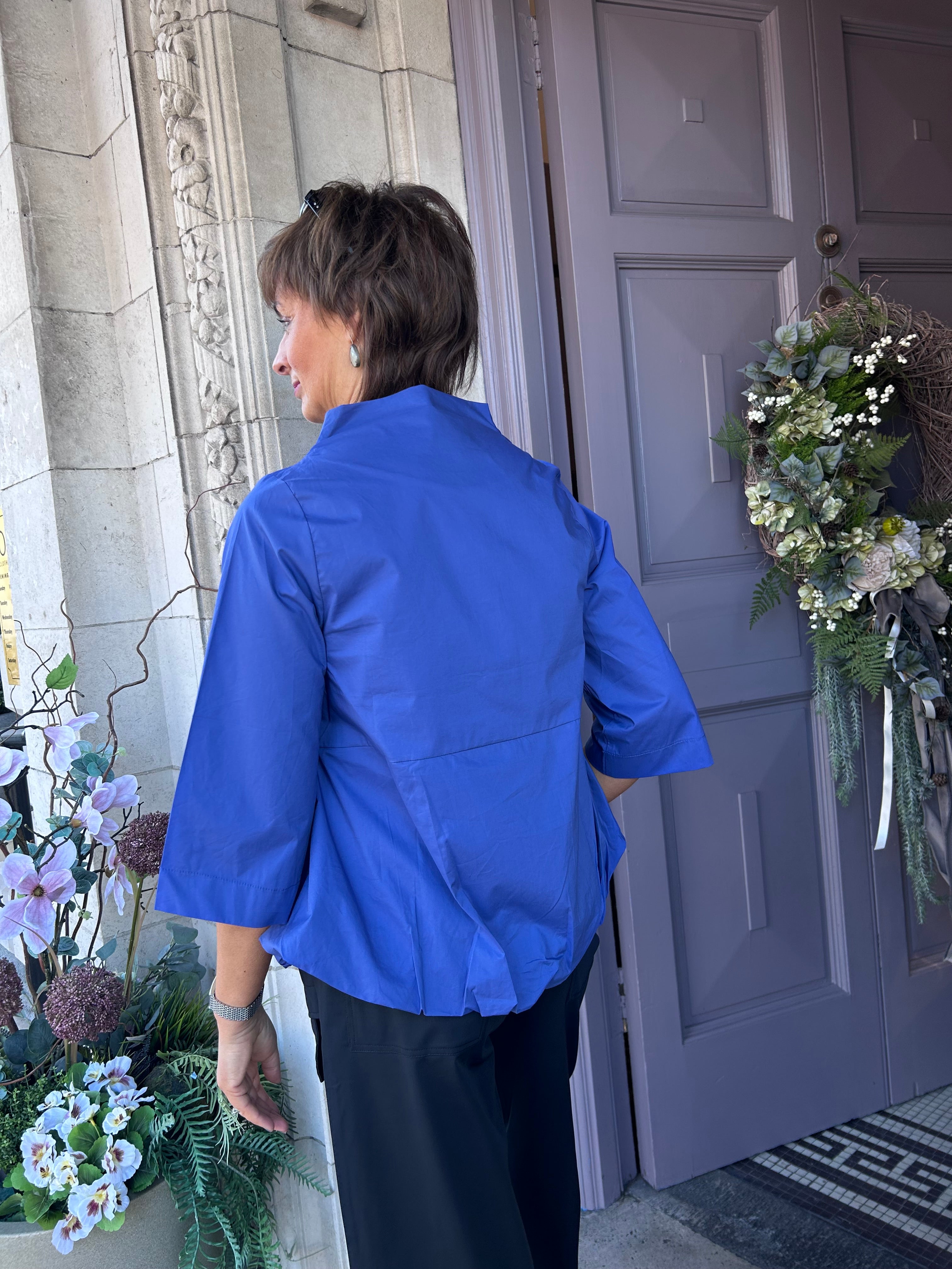 Pleated Hem Shirt in Royal