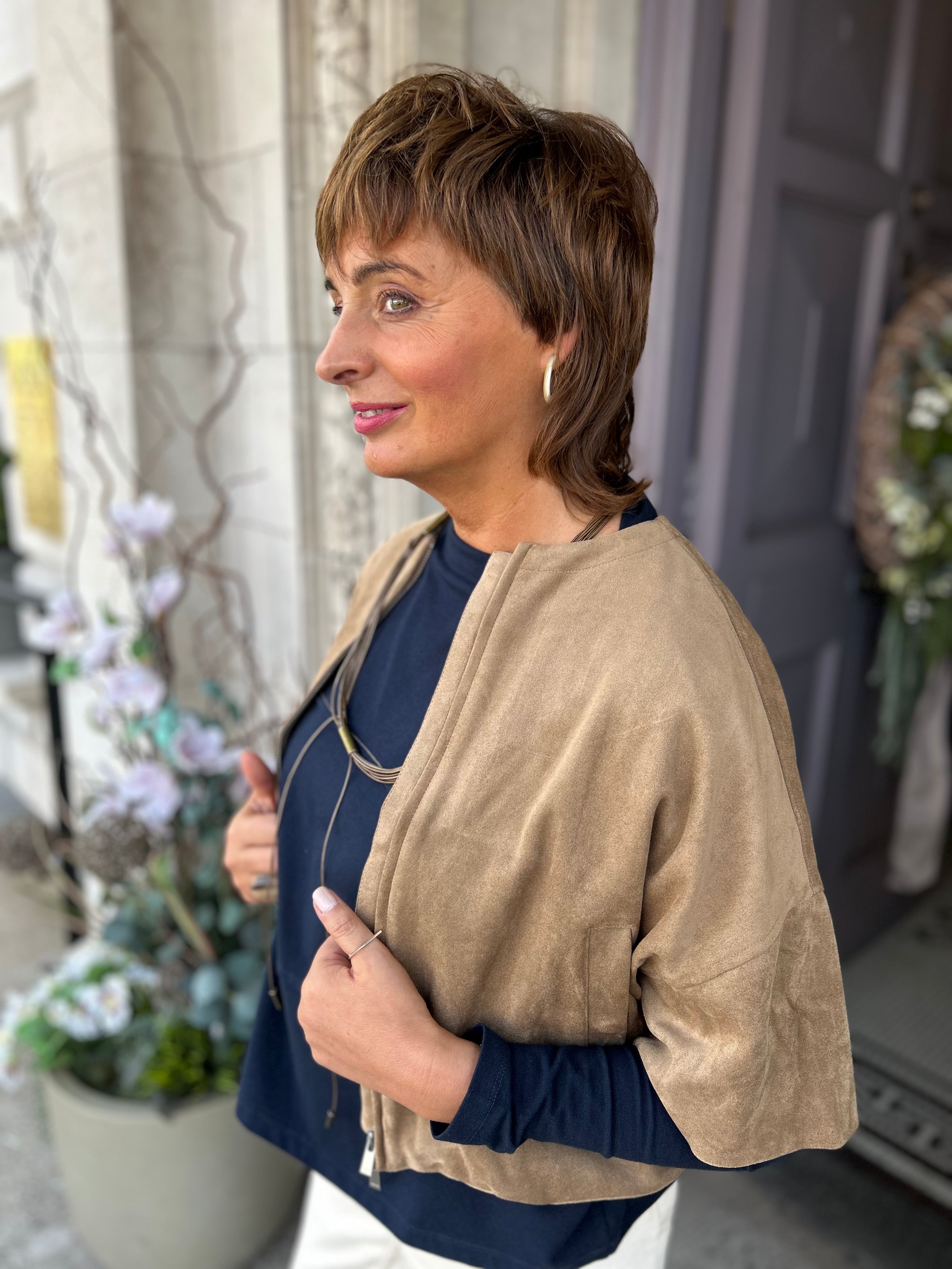 Layered Panel Top in Navy