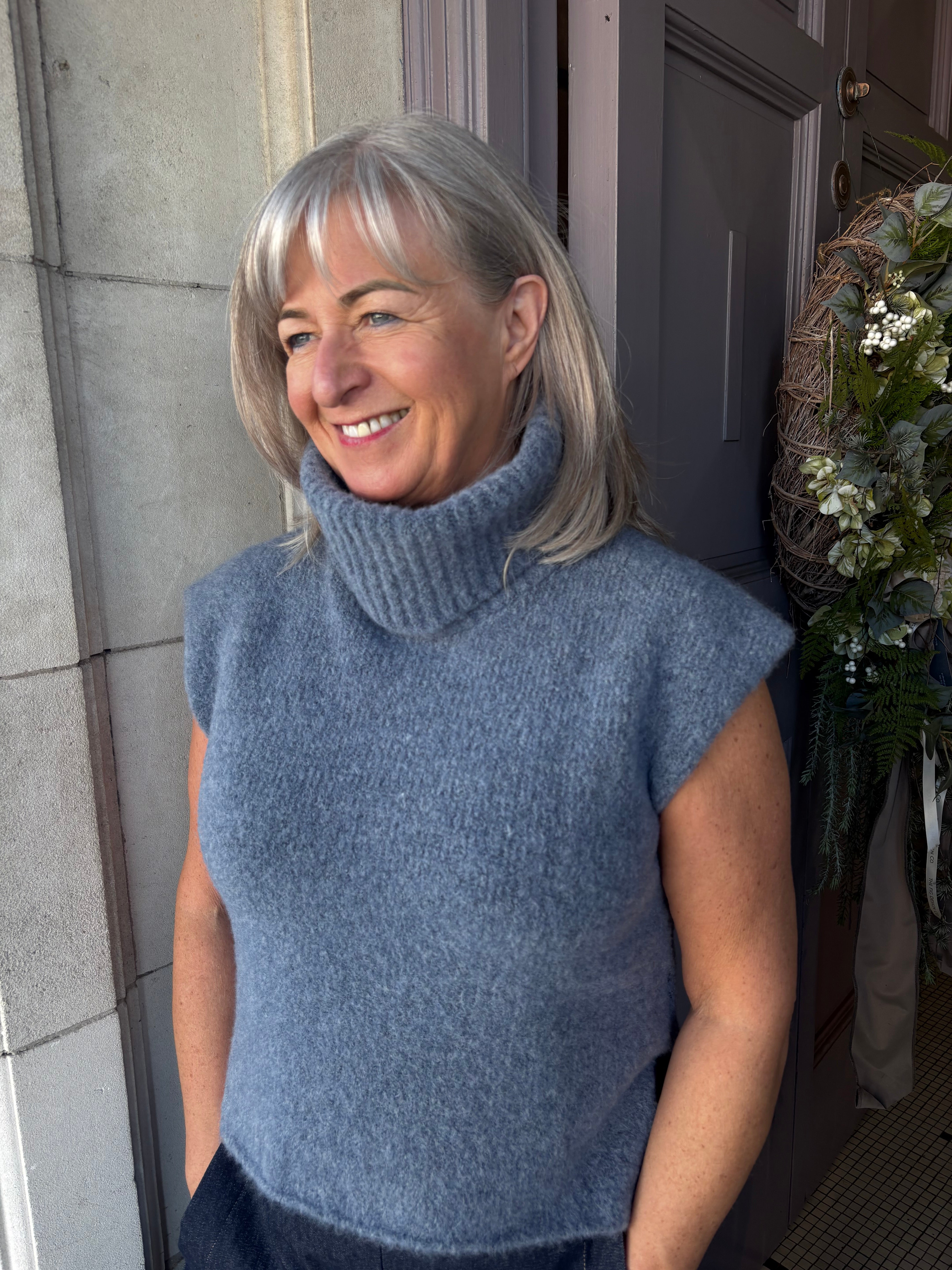 Sleeveless Knit in Heavenly Sky