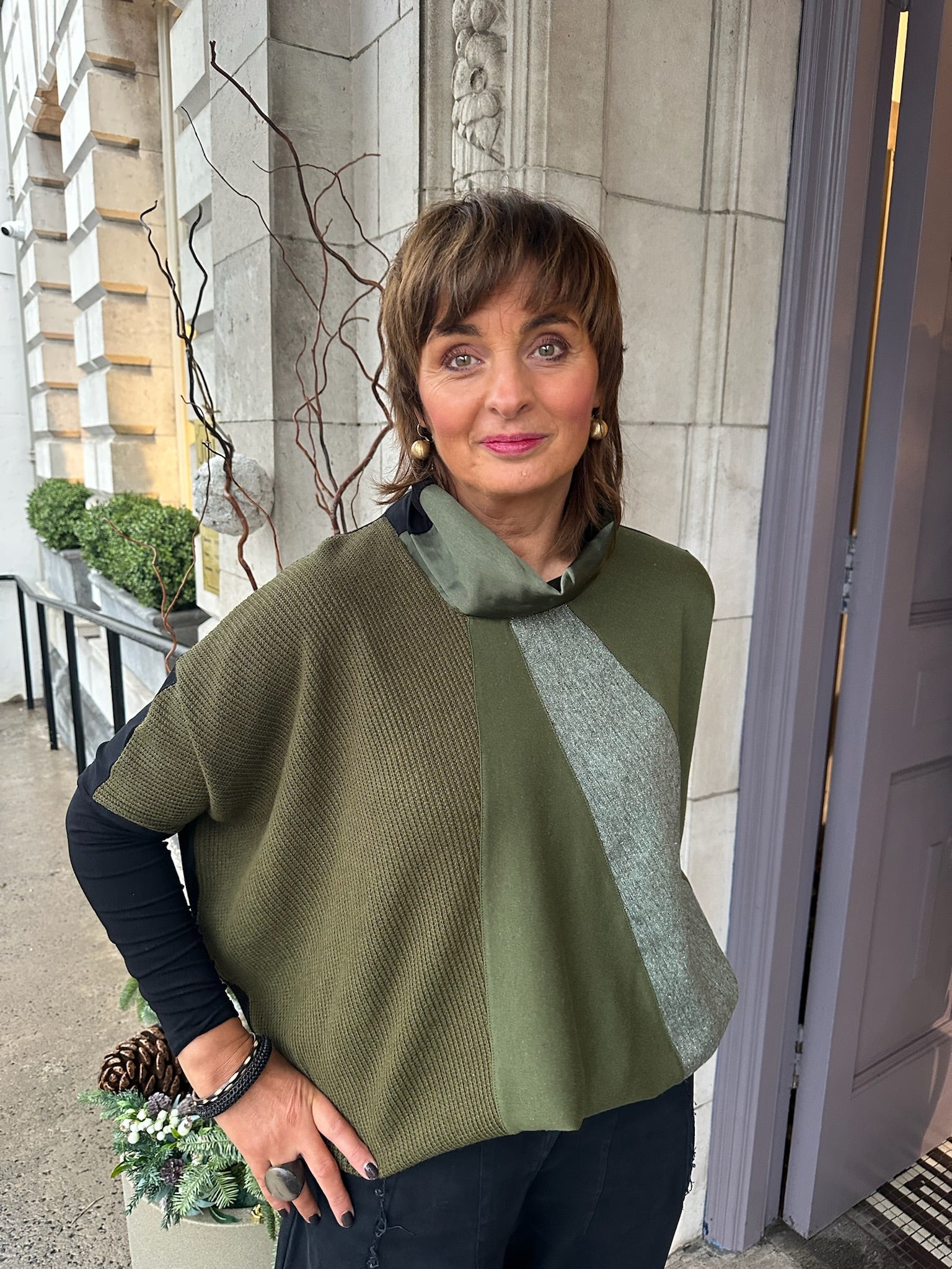 Contrast Top in Green