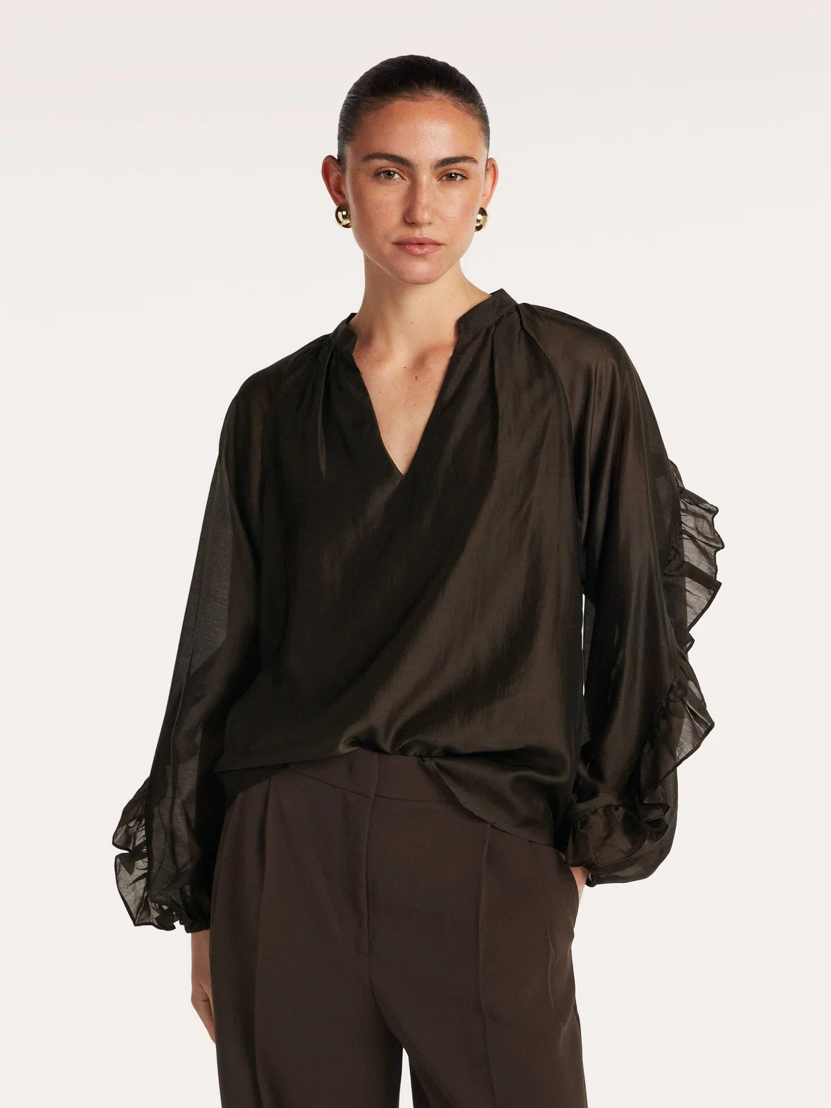 Amanda Blouse in Dark Chocolate