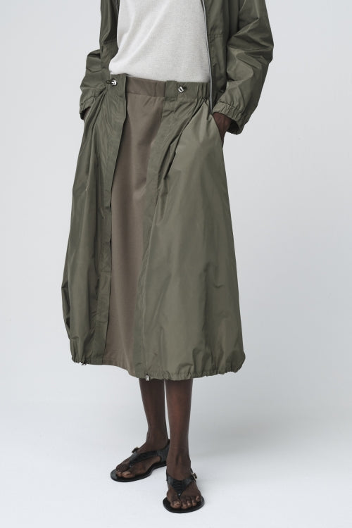 Allegra Taffeta Mix Skirt in Army