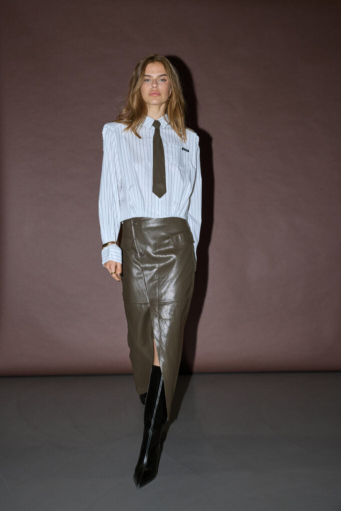 Gittcc Asymmetric Skirt in Dark Brown