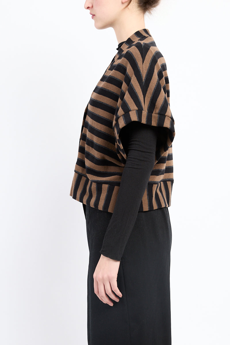 Striped Cardigan in Tabacco