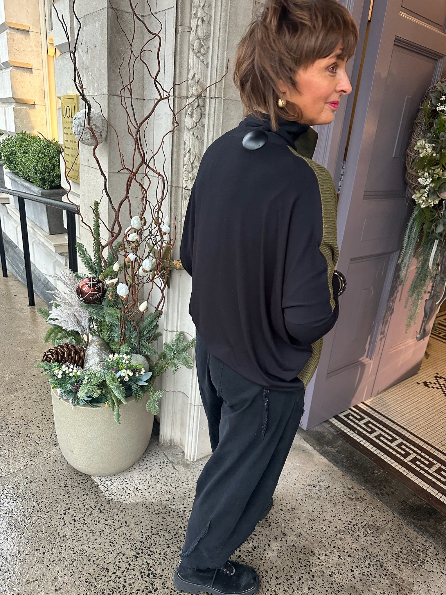 Contrast Top in Green