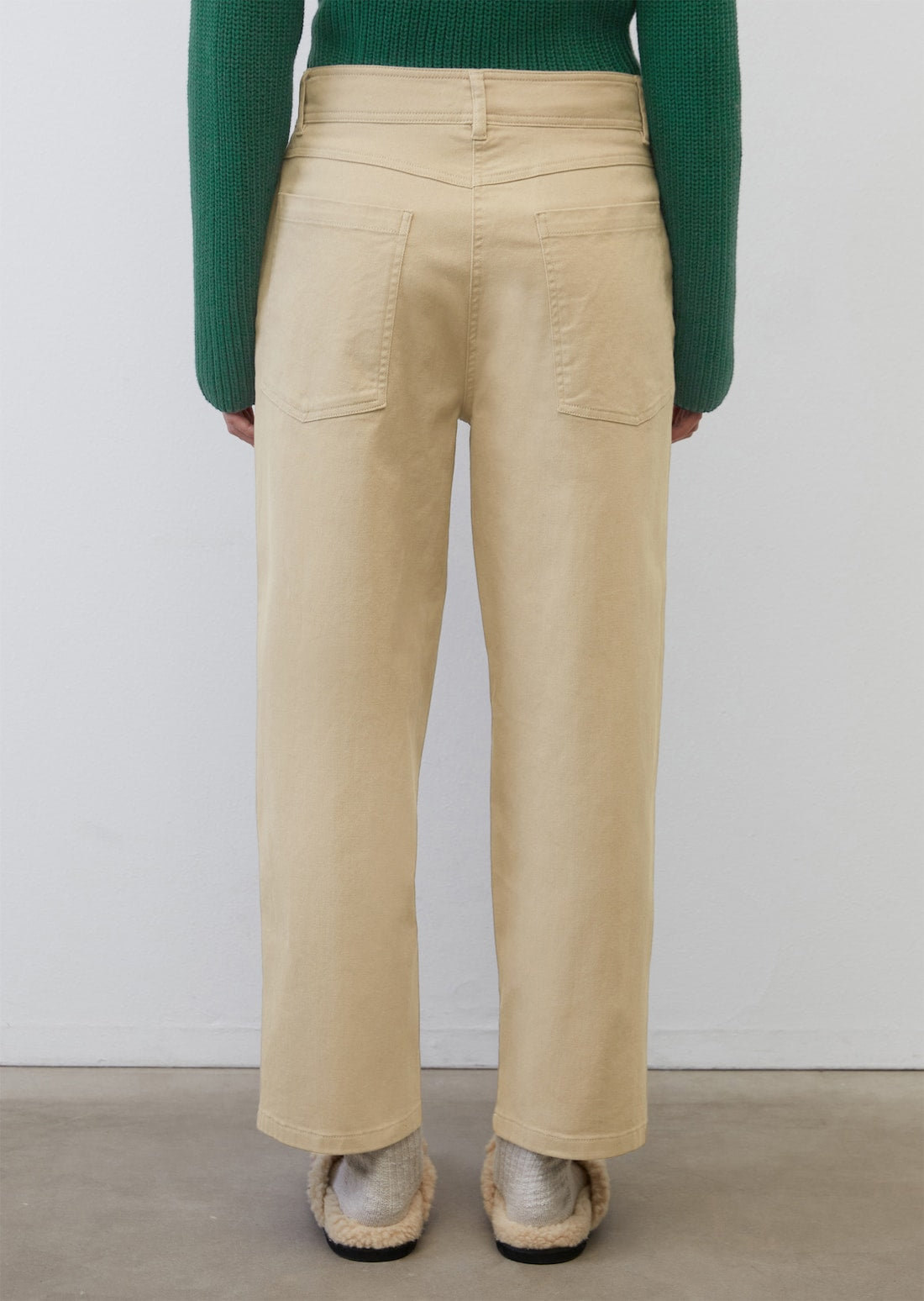 Wide Ankle Length Trouser in Loose Sand