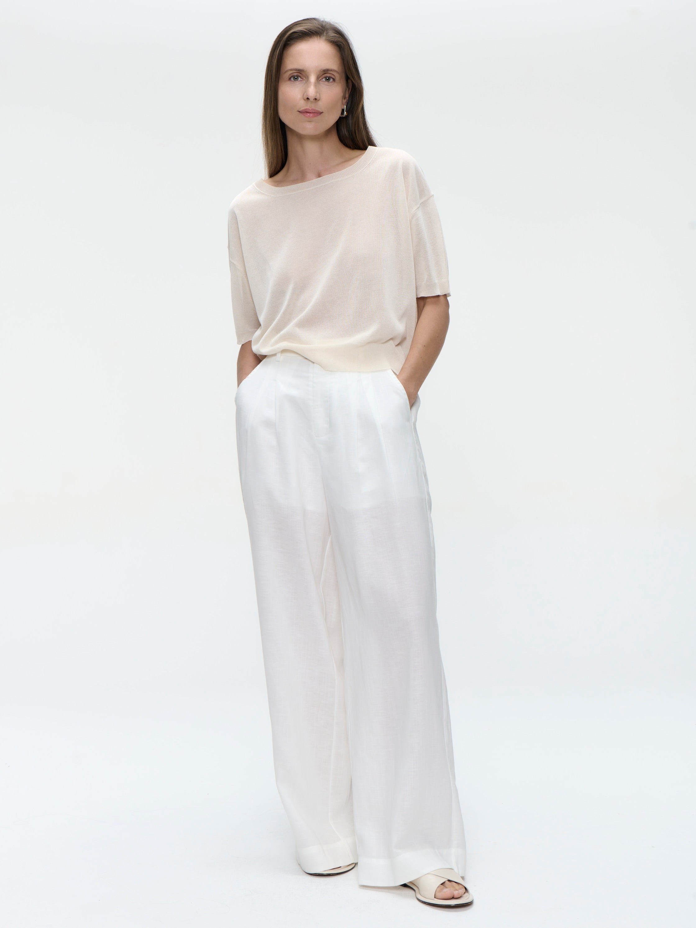 Fine Viscose Top in Ecru