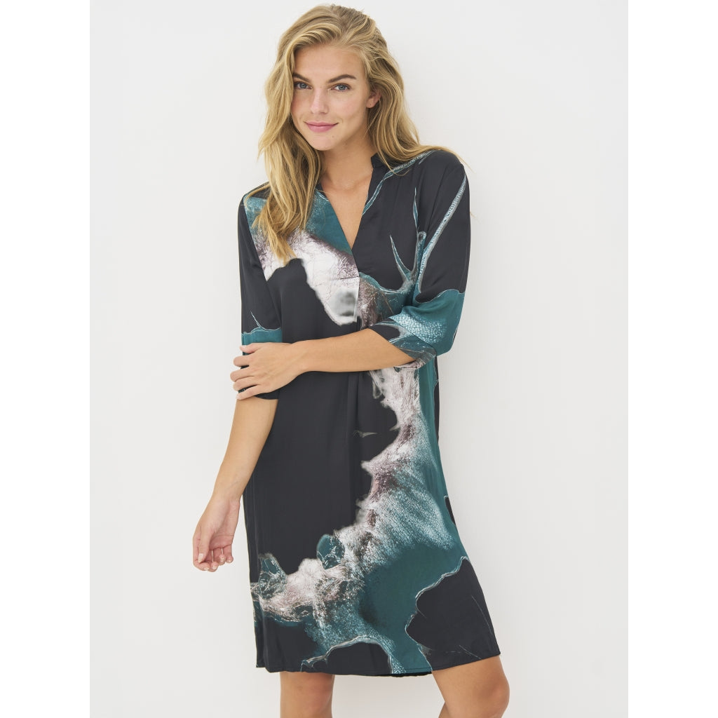 Babeth Tunic in Petrol Green Mix
