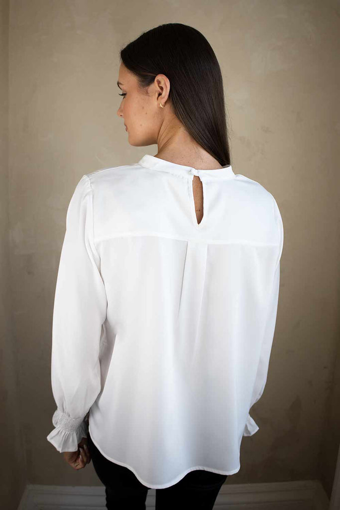Colette High Neck Blouse in Ivory