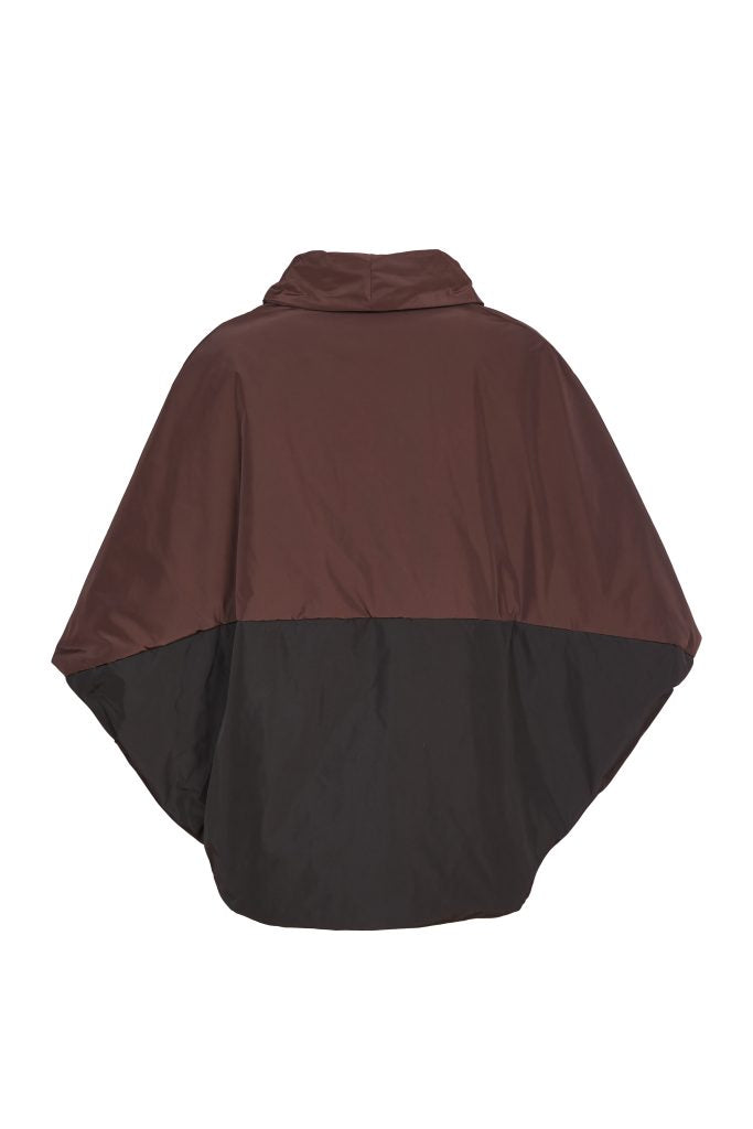 Batwing Poncho Jacket in Choc/Black