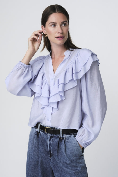 Beny Viscose Blouse in Light Blue