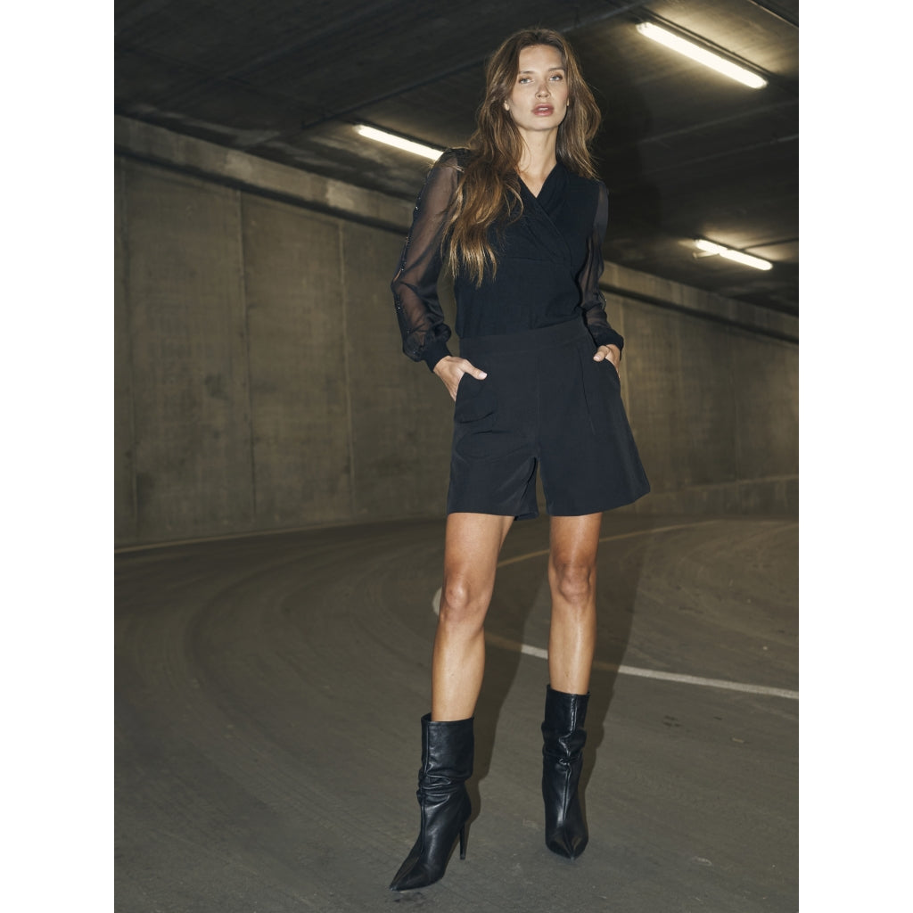 Blake Knit Blouse in Black